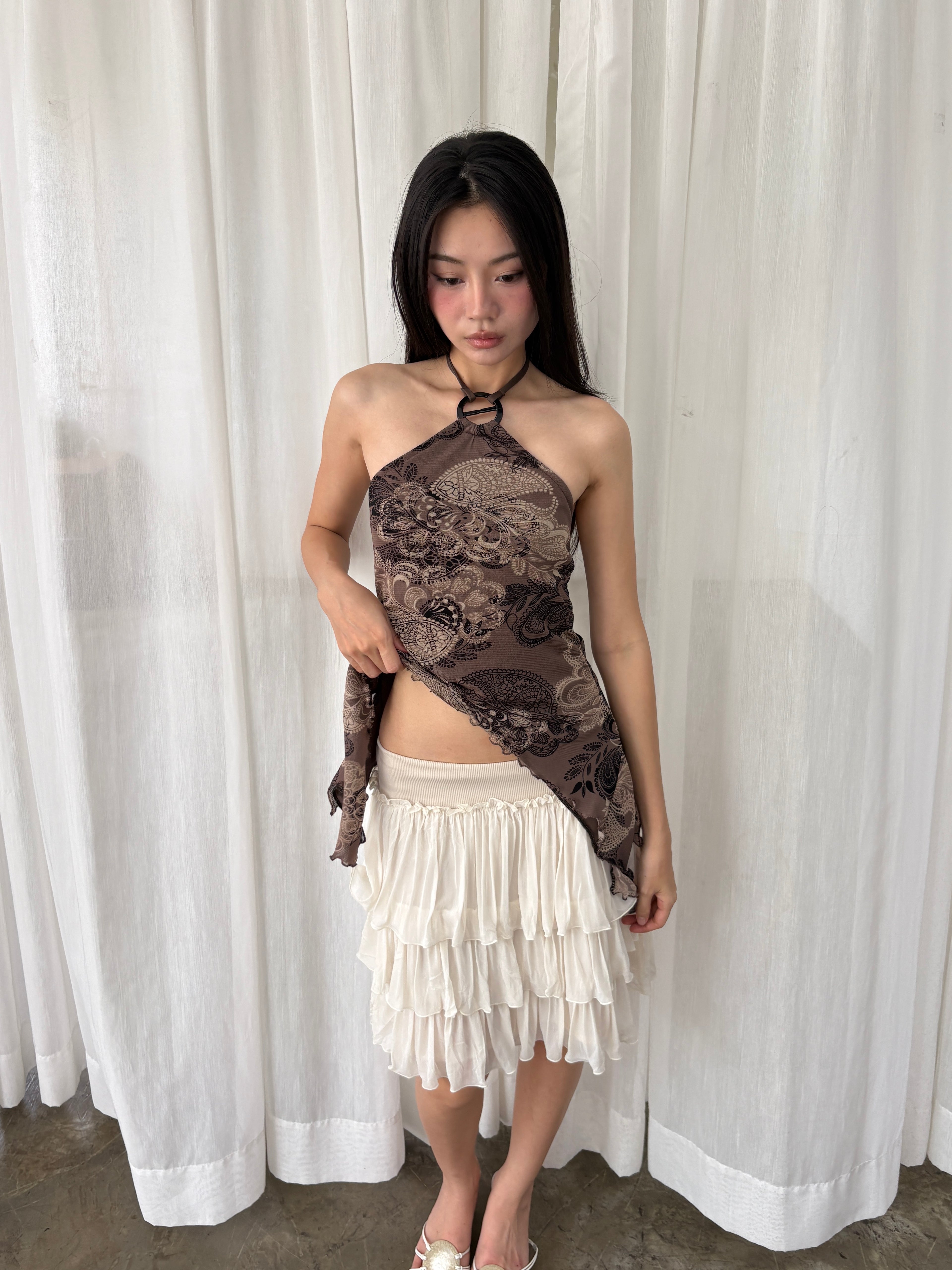 Paisley ring halter top
