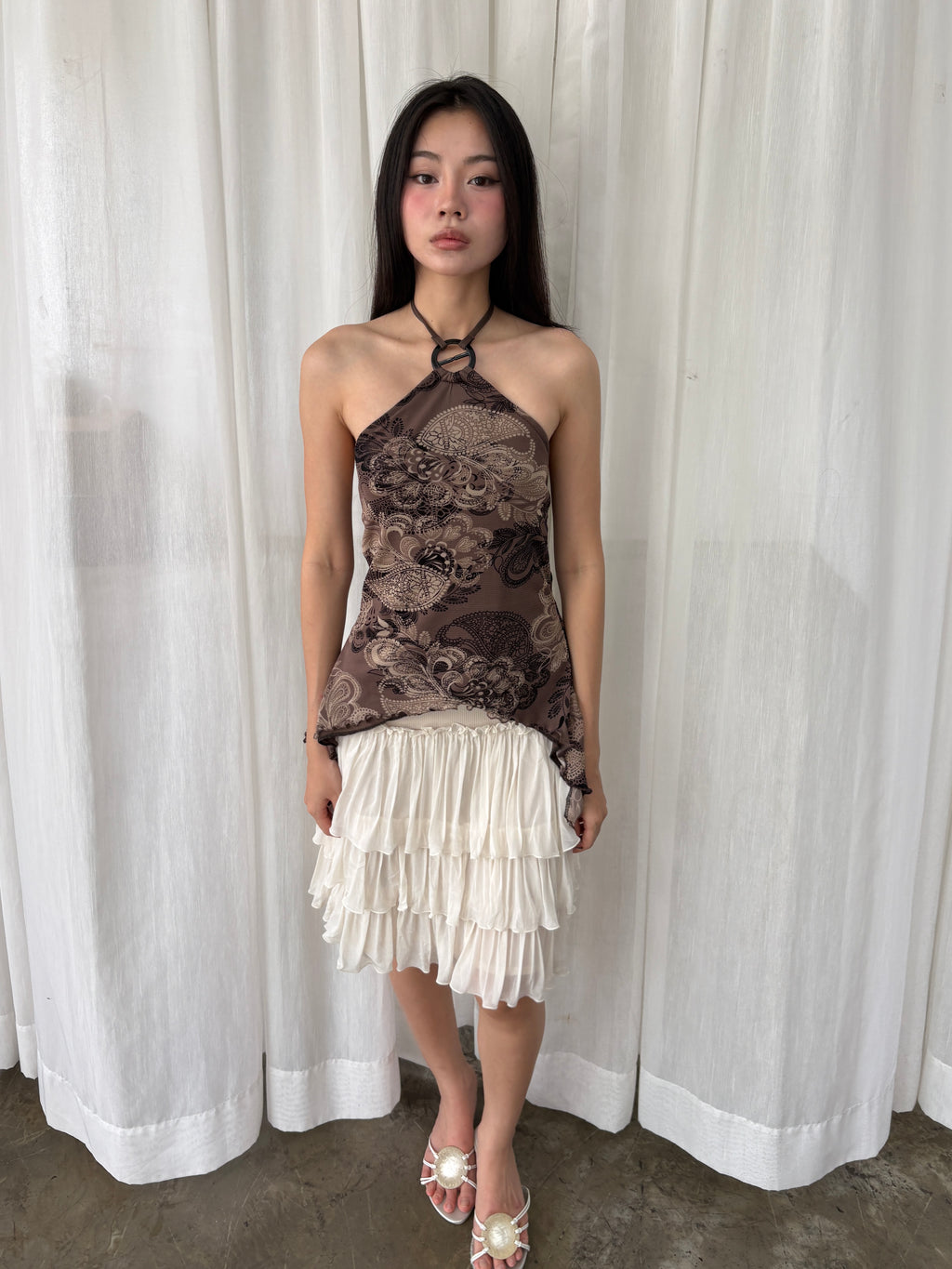Paisley ring halter top