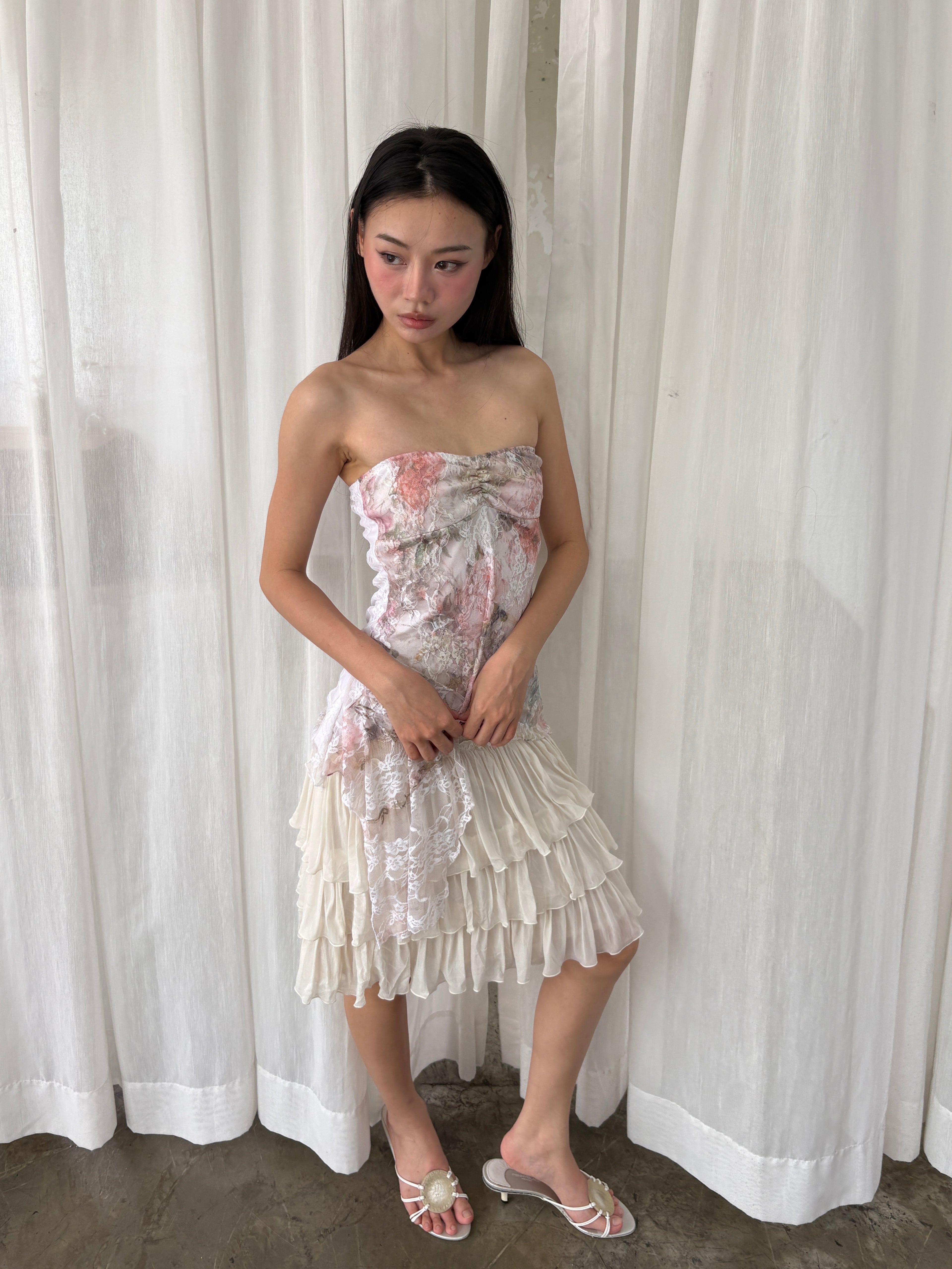 Lace garden tube top