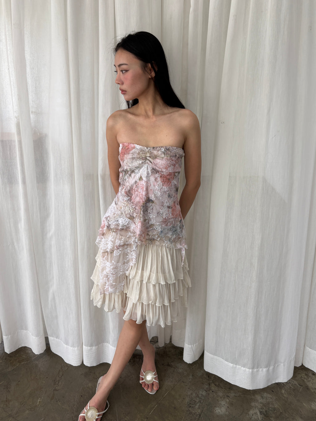 Lace garden tube top