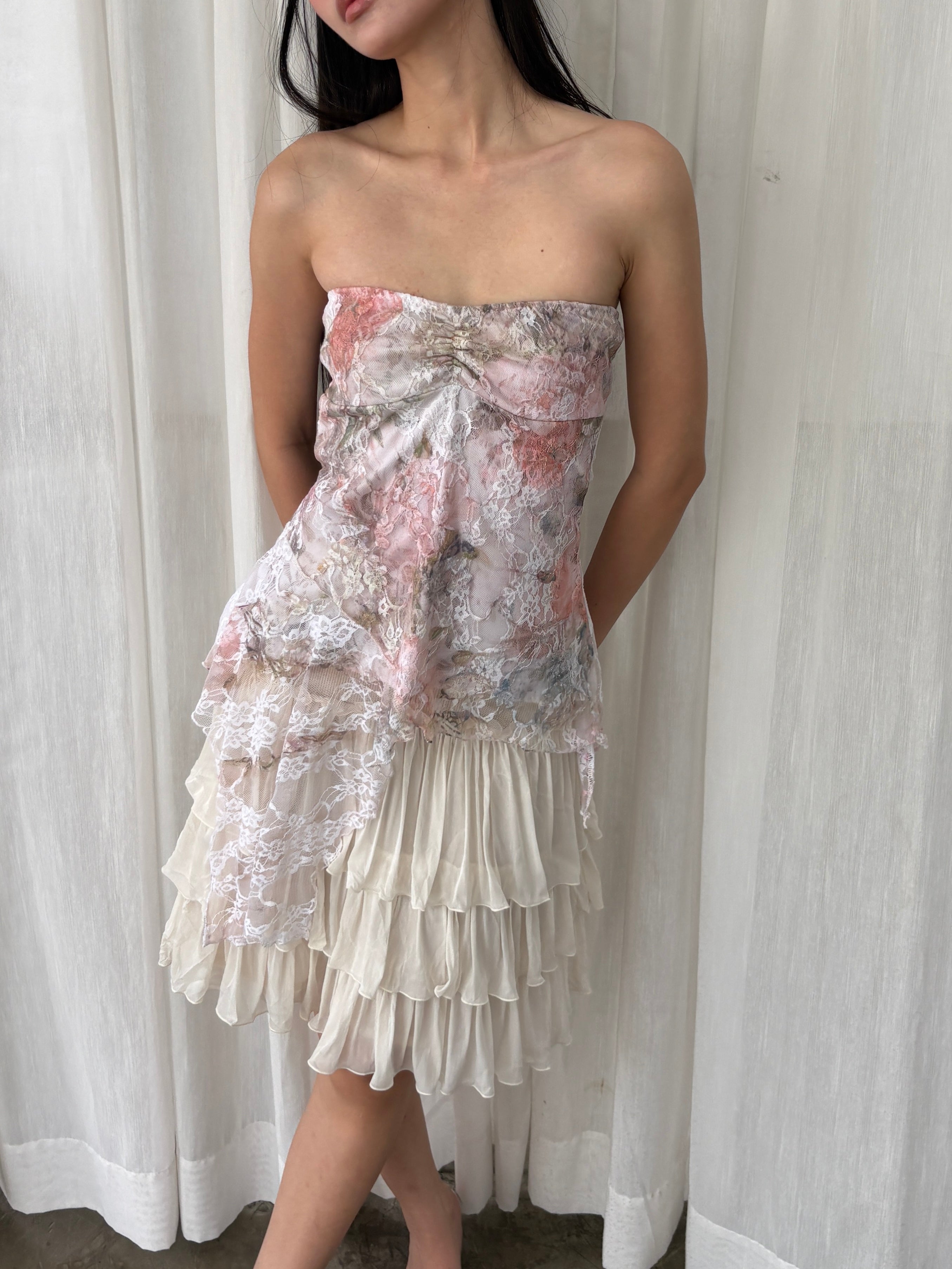 Lace garden tube top
