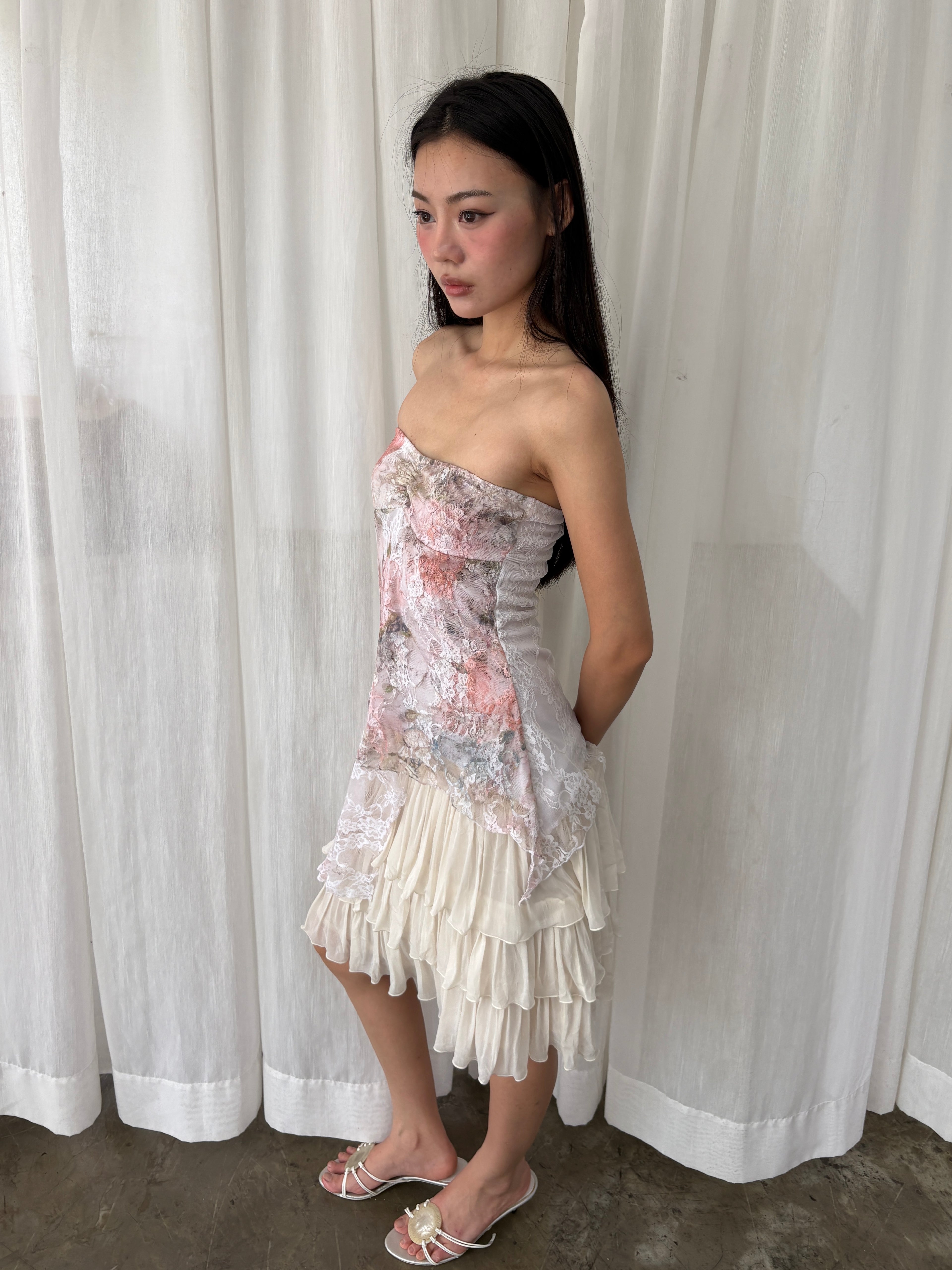 Lace garden tube top