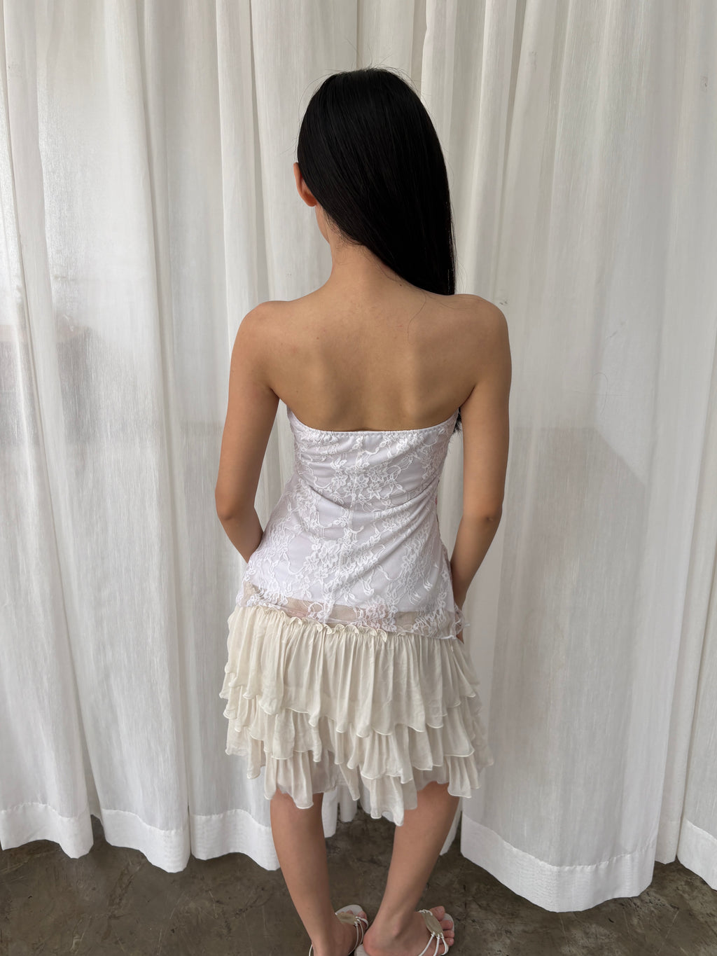 Lace garden tube top
