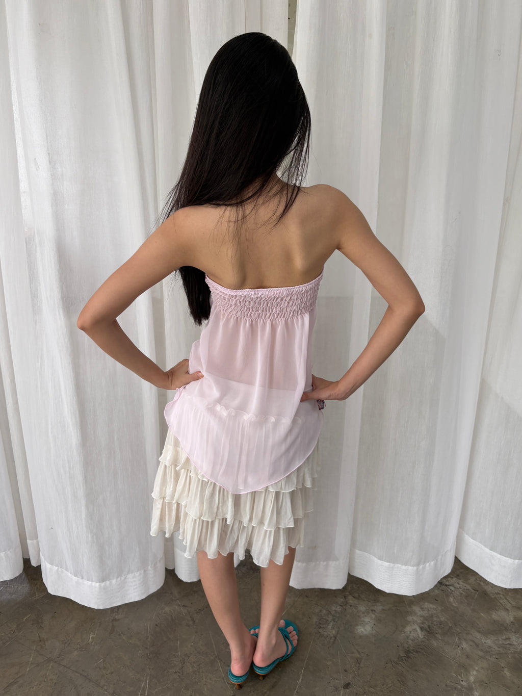 Mixed paisley chiffon top