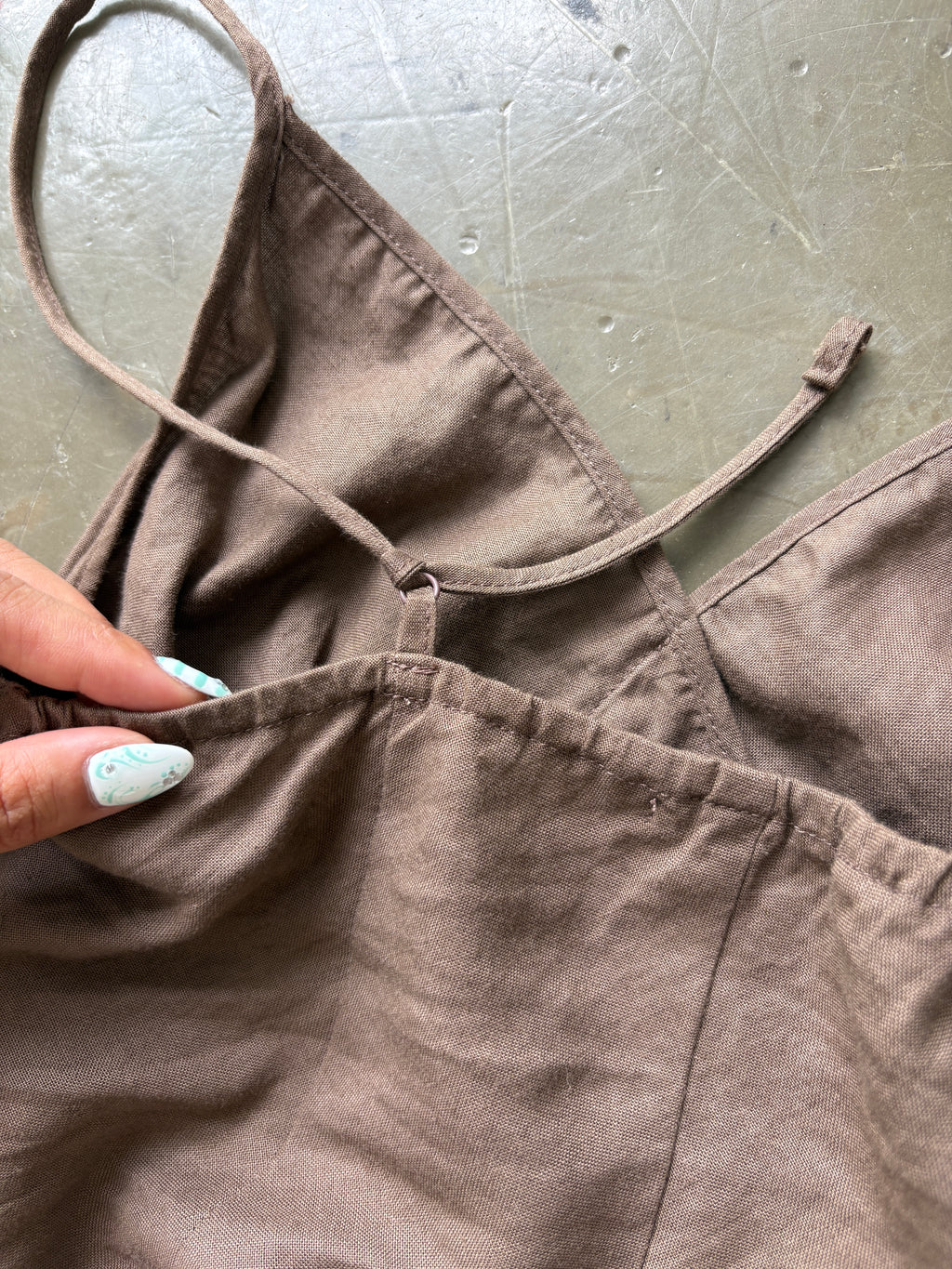 Brown beaded waist cami