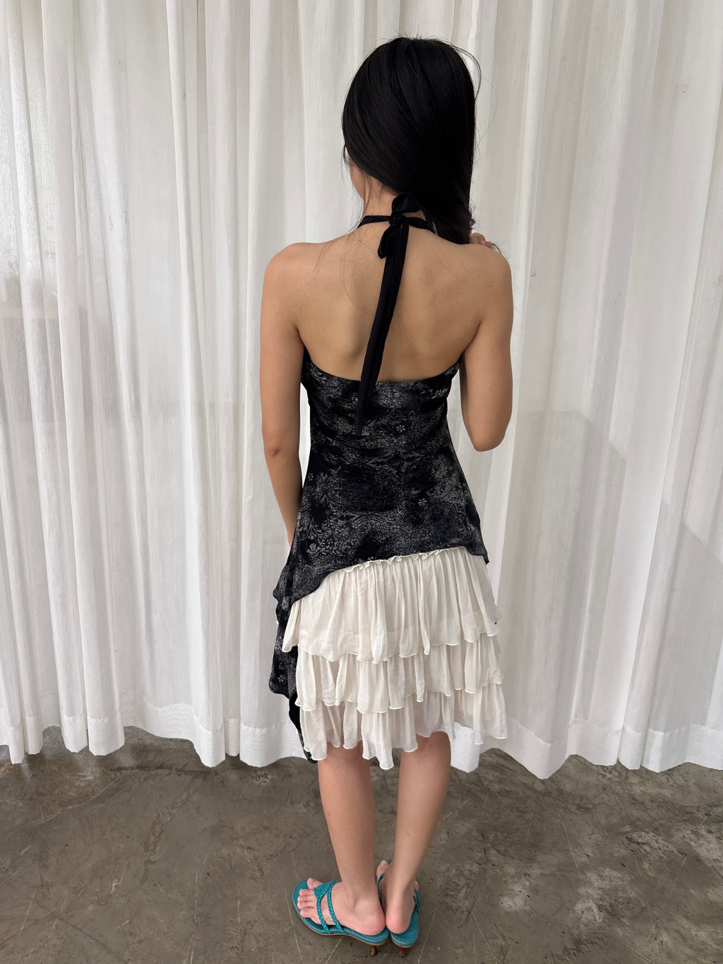 Ring drape halter top