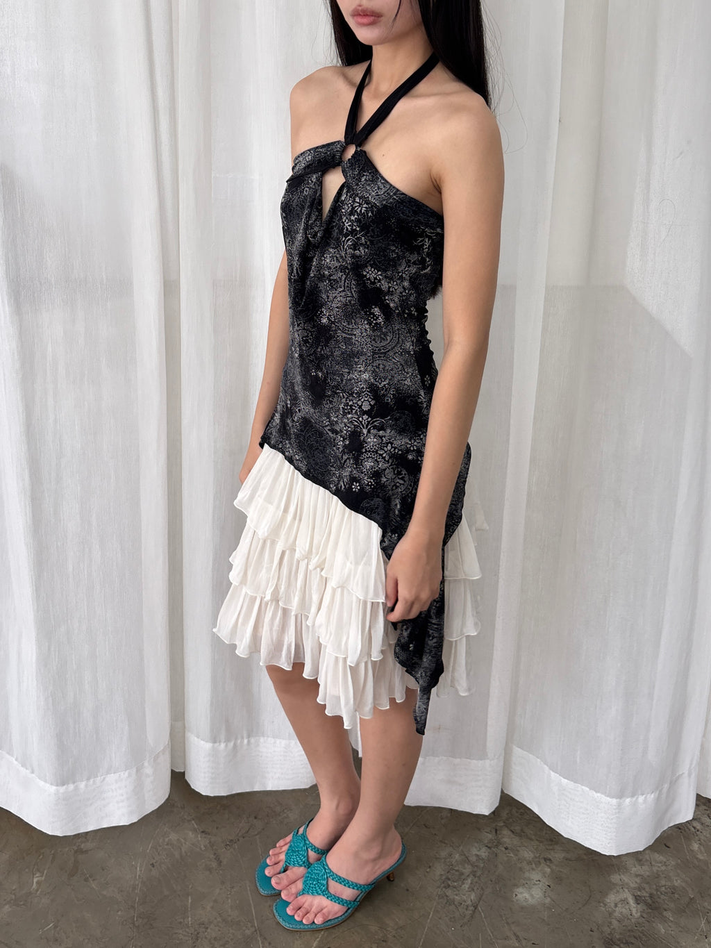 Ring drape halter top