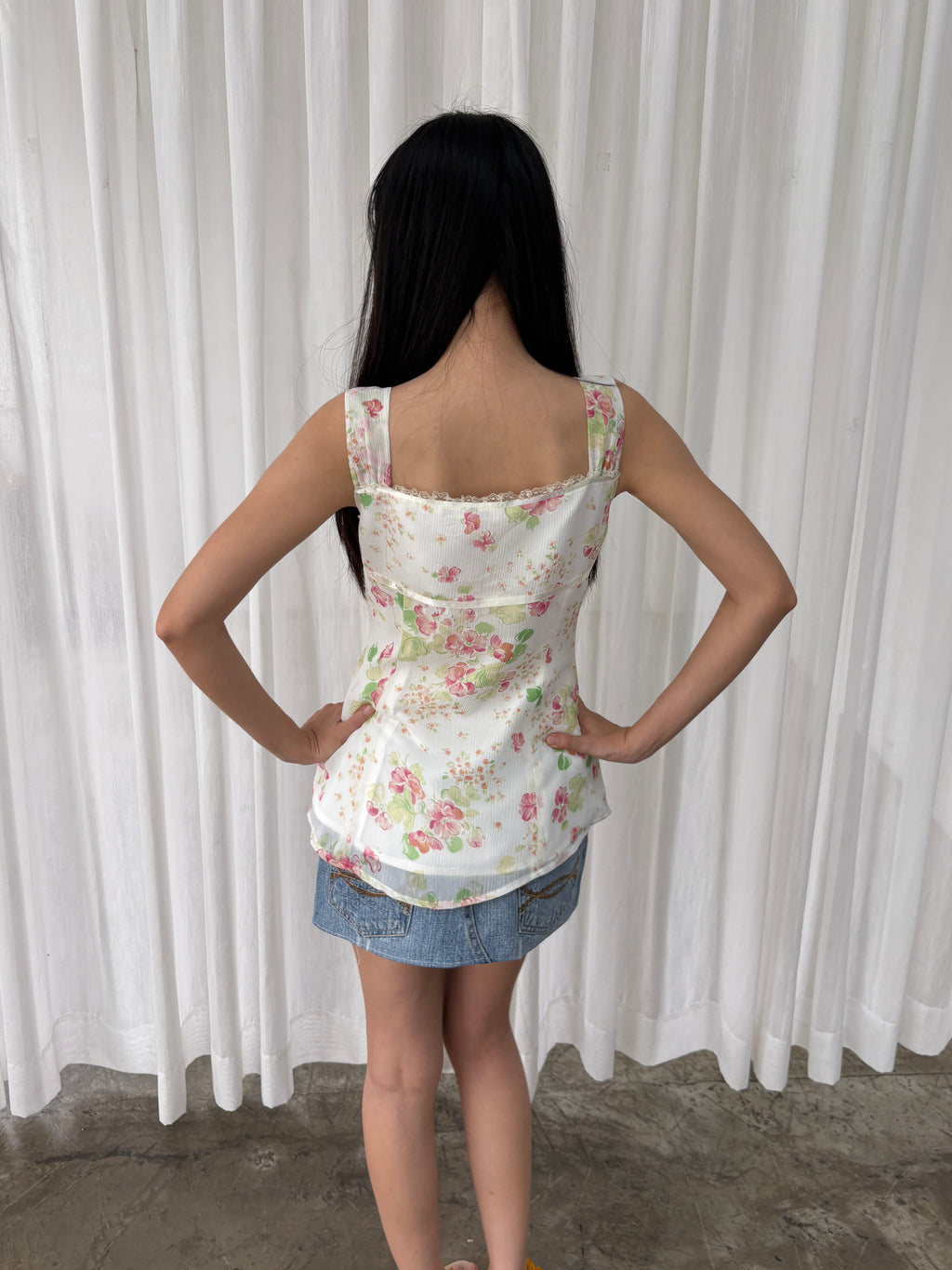 Floral sweetheart top