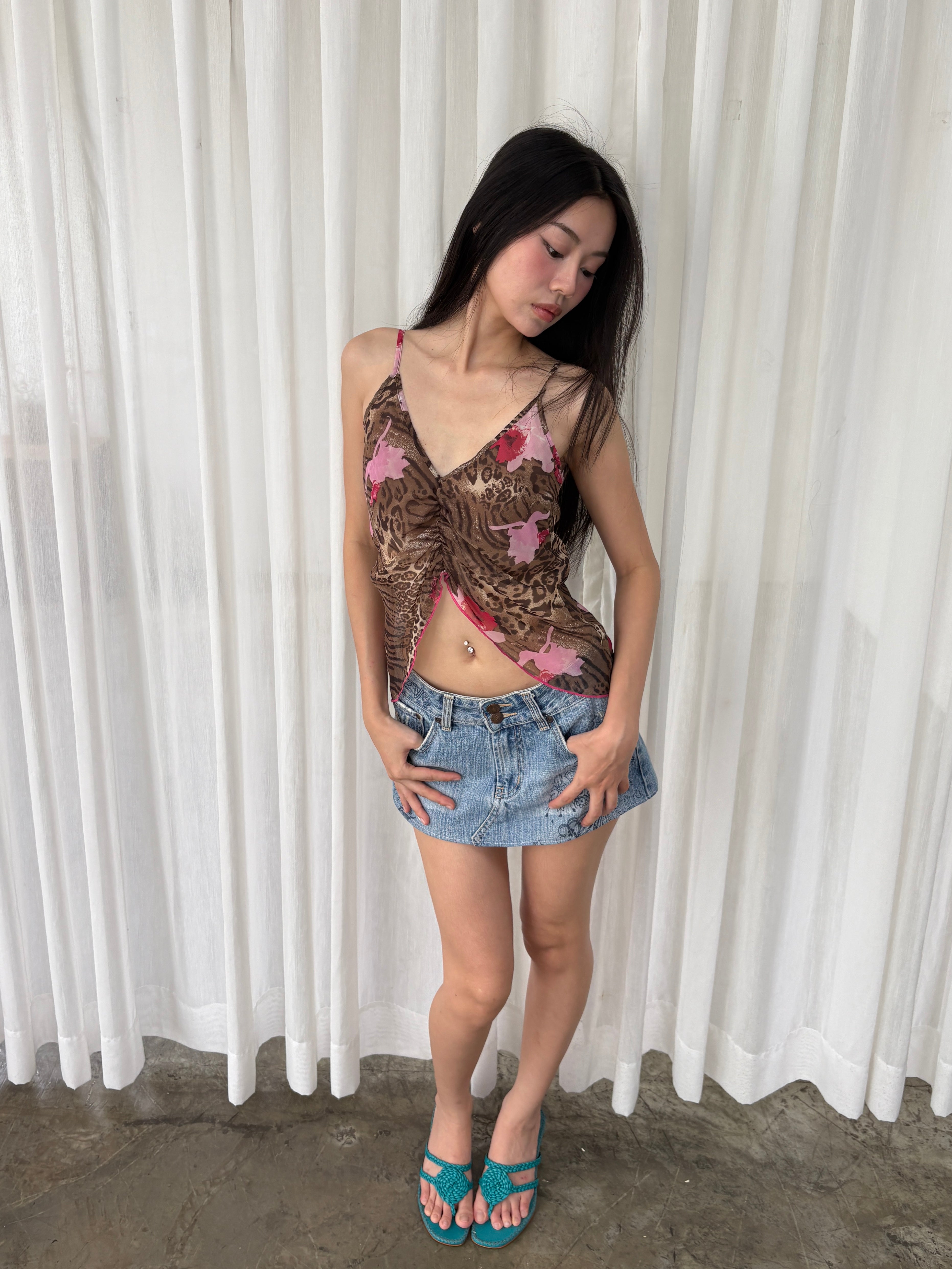 Morgan de Toi leopard floral cami