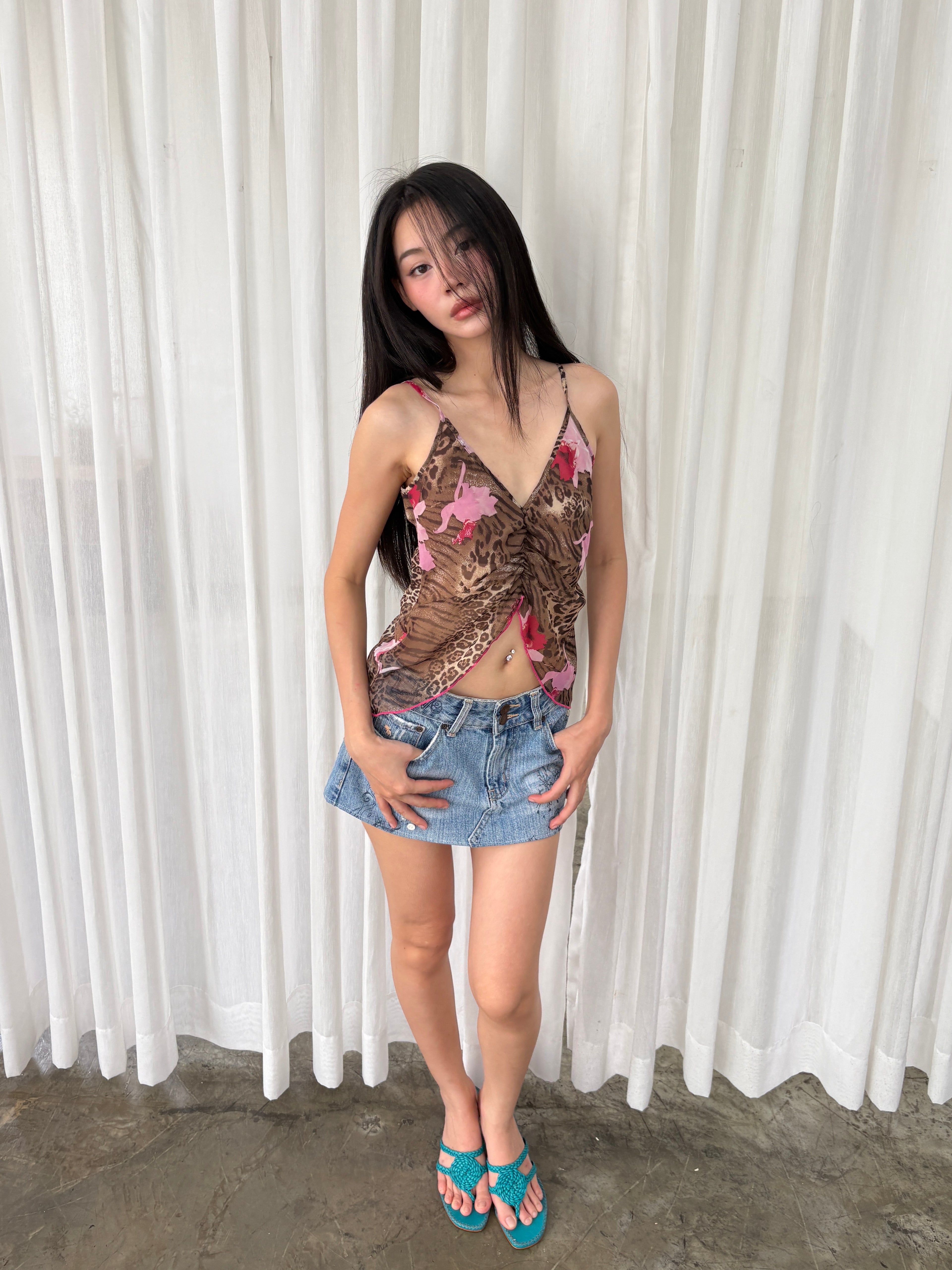 Morgan de Toi leopard floral cami