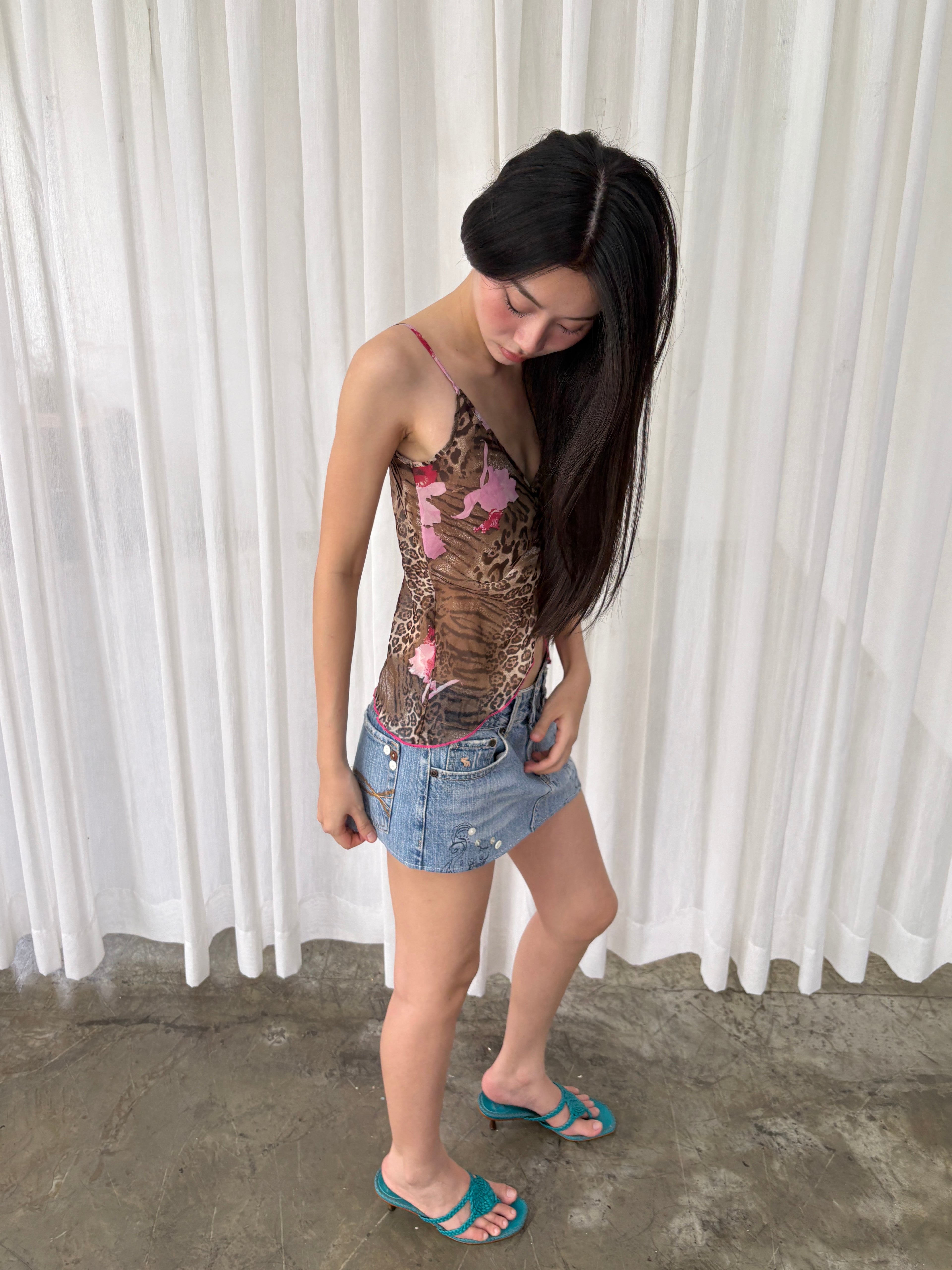 Morgan de Toi leopard floral cami