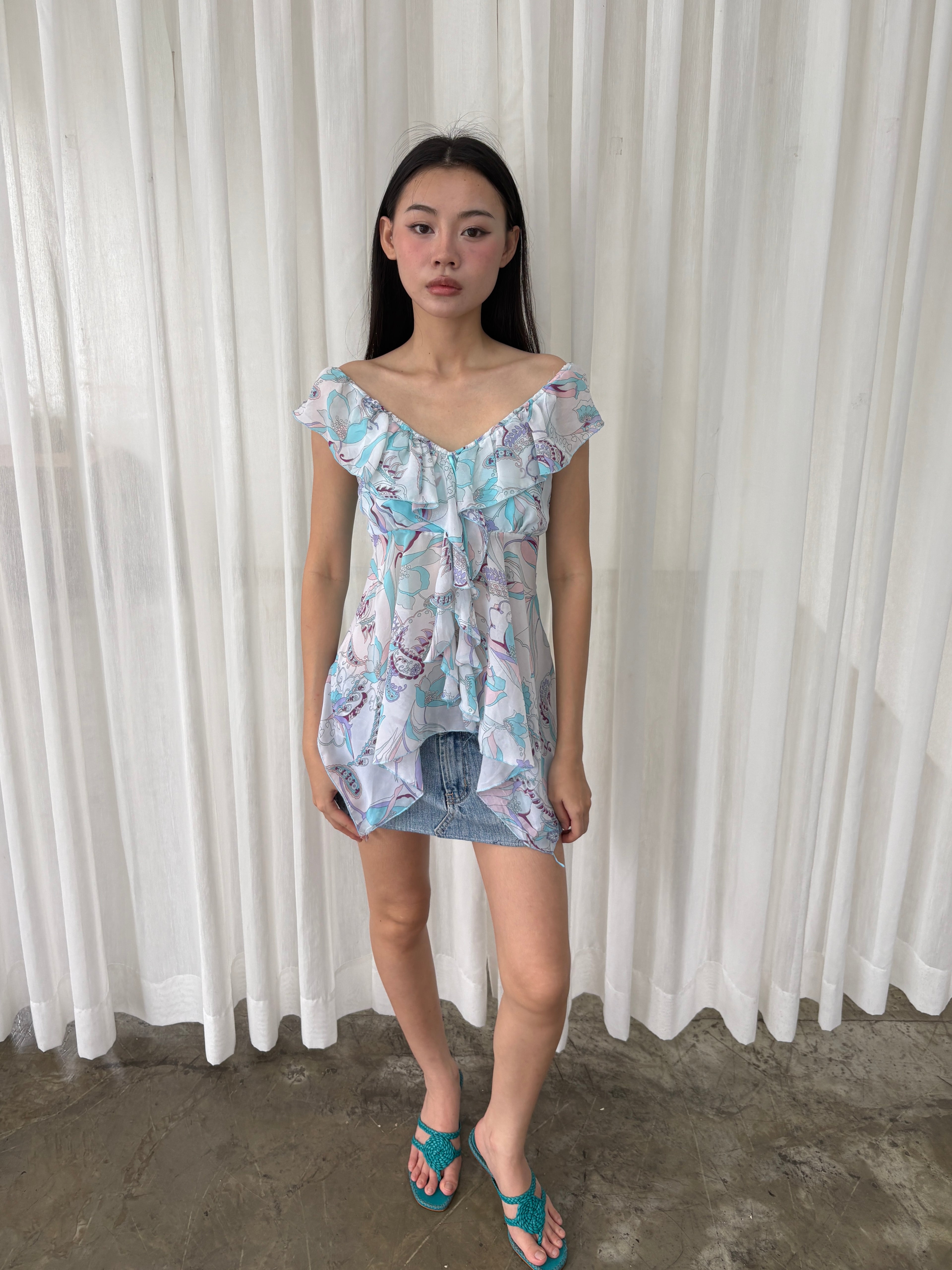 Butterfly chiffon top