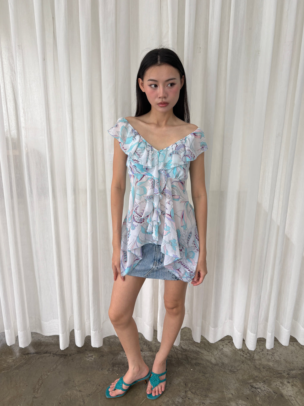 Butterfly chiffon top