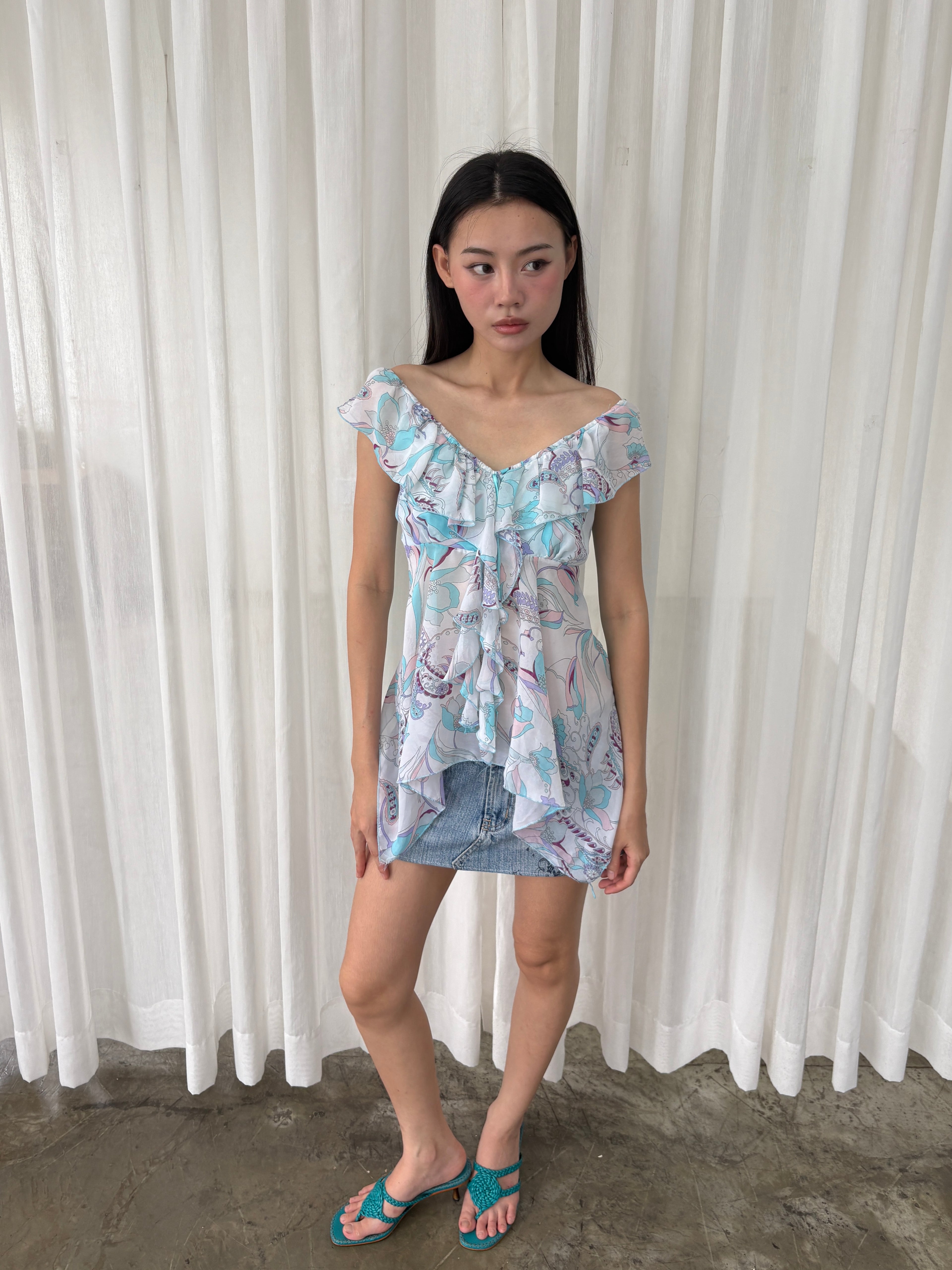 Butterfly chiffon top