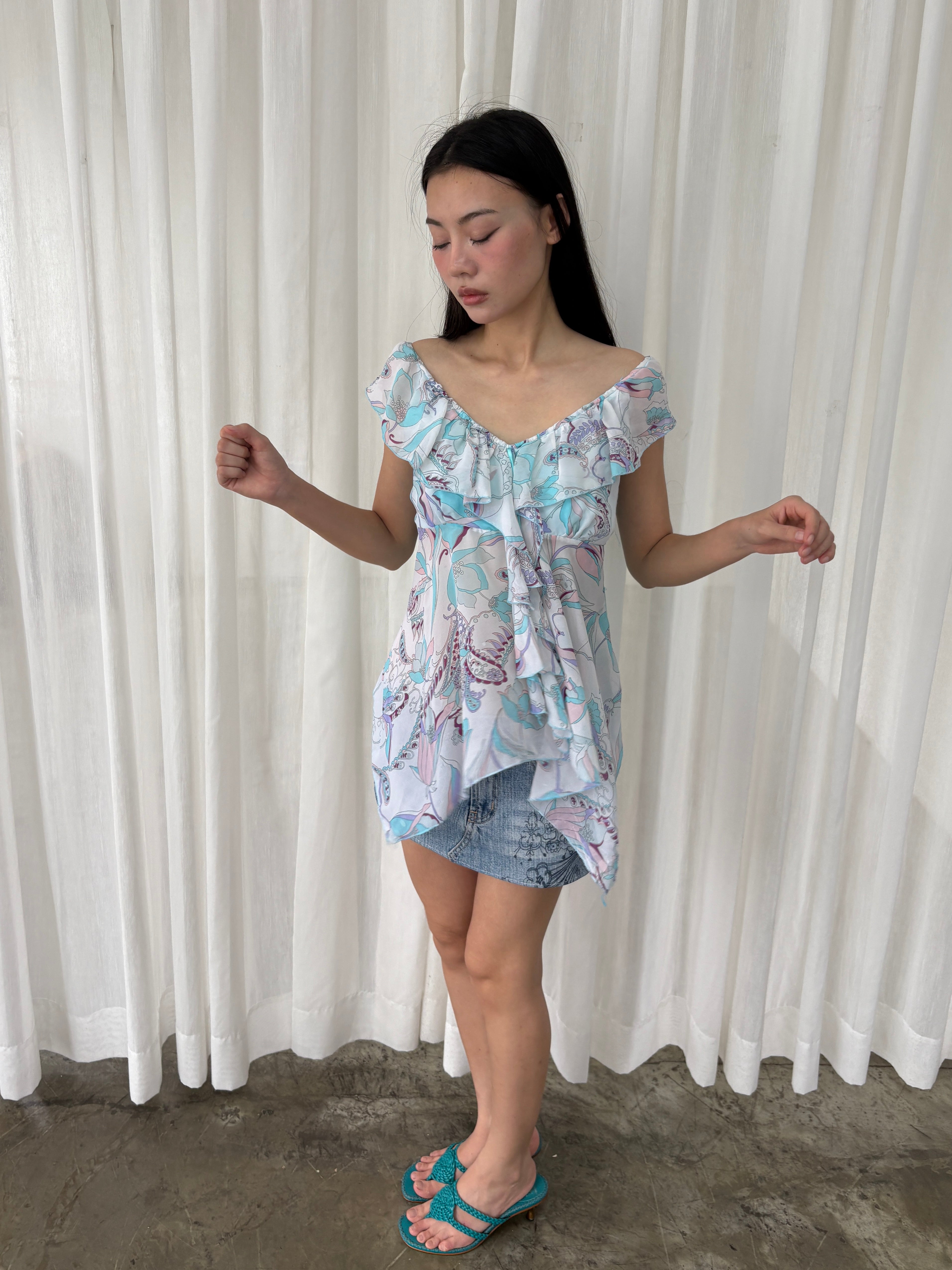 Butterfly chiffon top