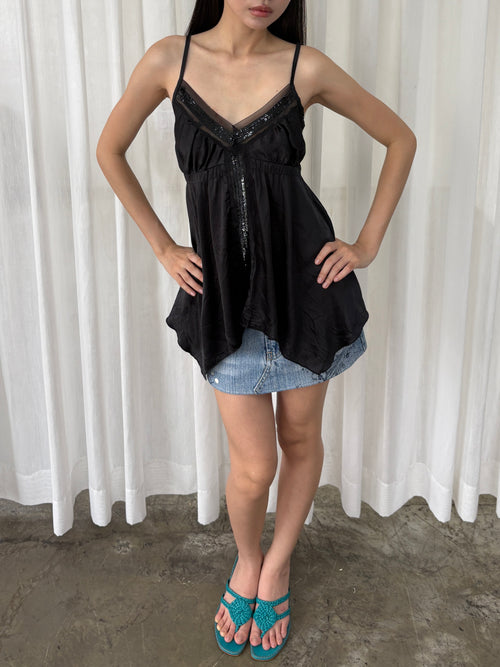 Black sequin camisole