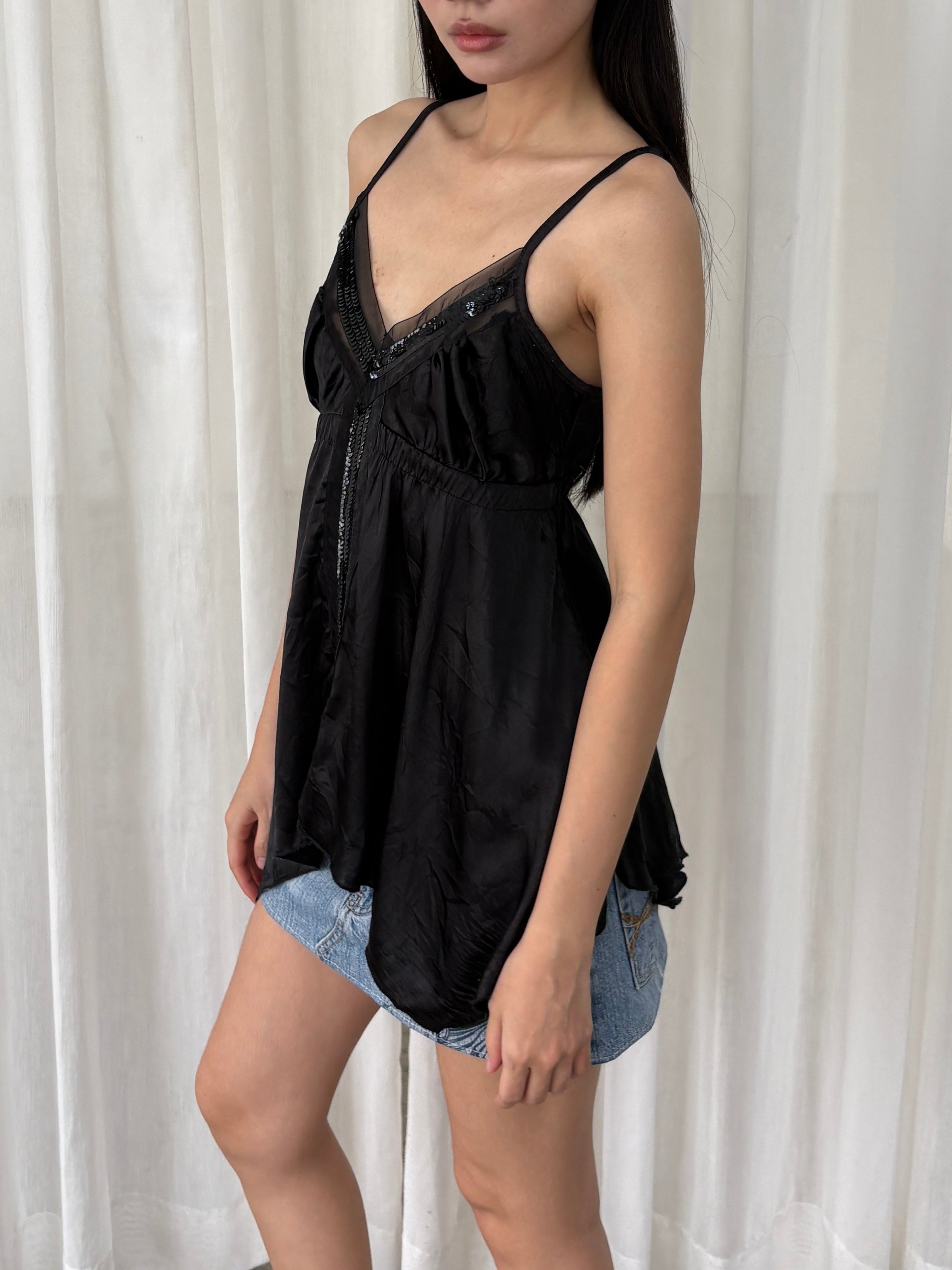 Black sequin camisole