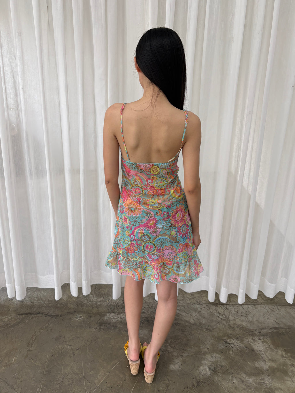 Vibrant floral slip dress