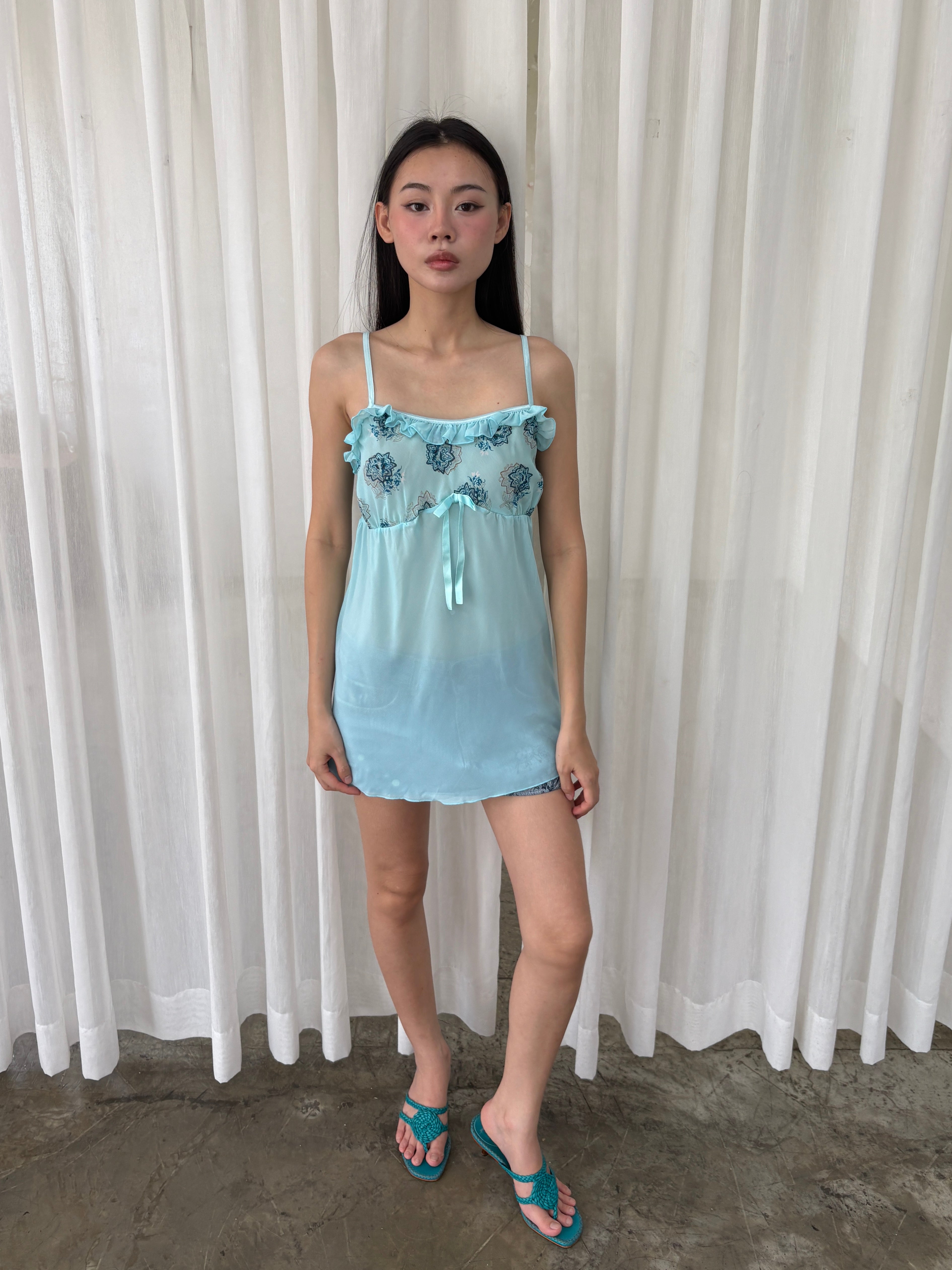 Aqua chiffon camisole