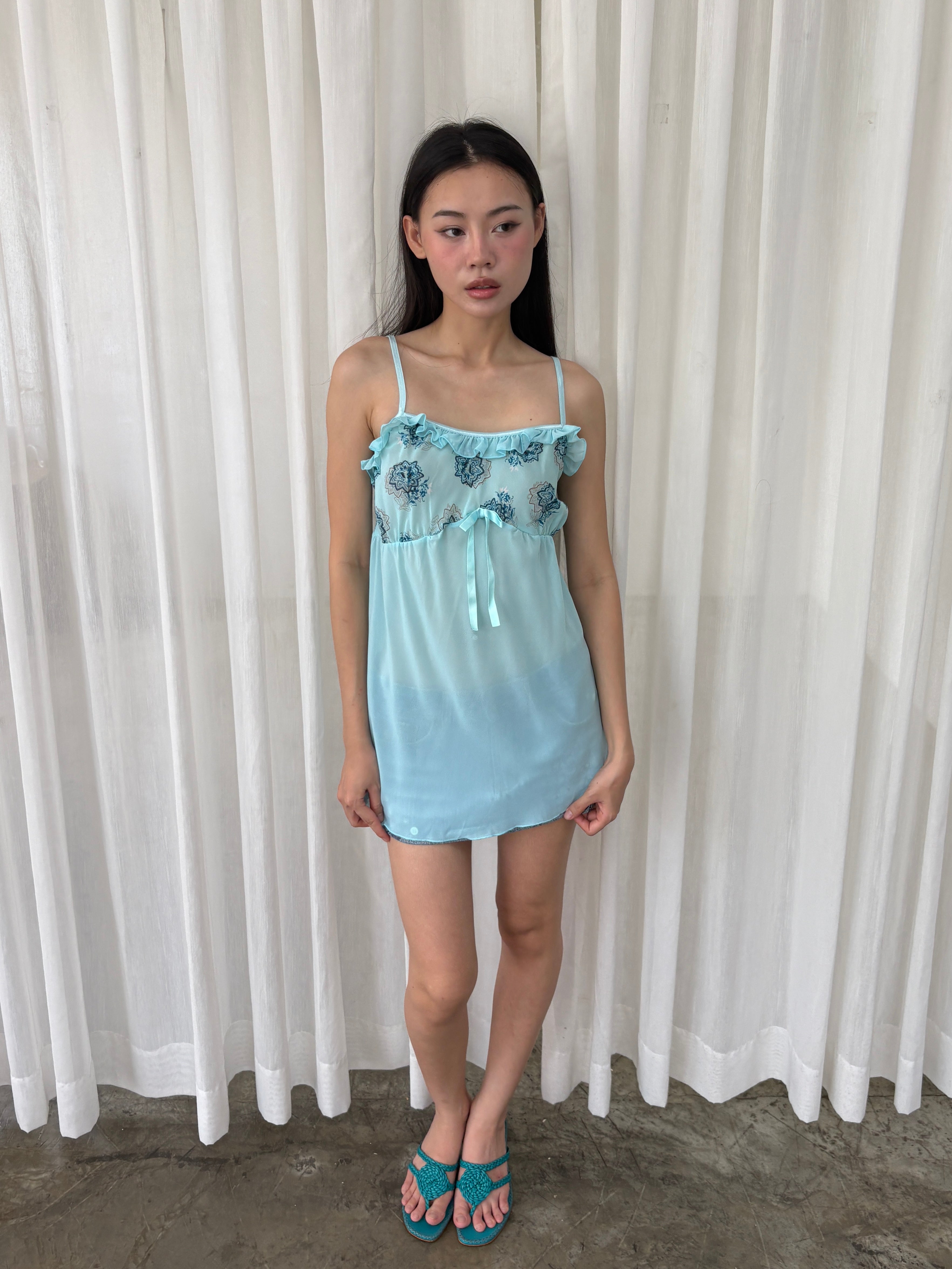 Aqua chiffon camisole