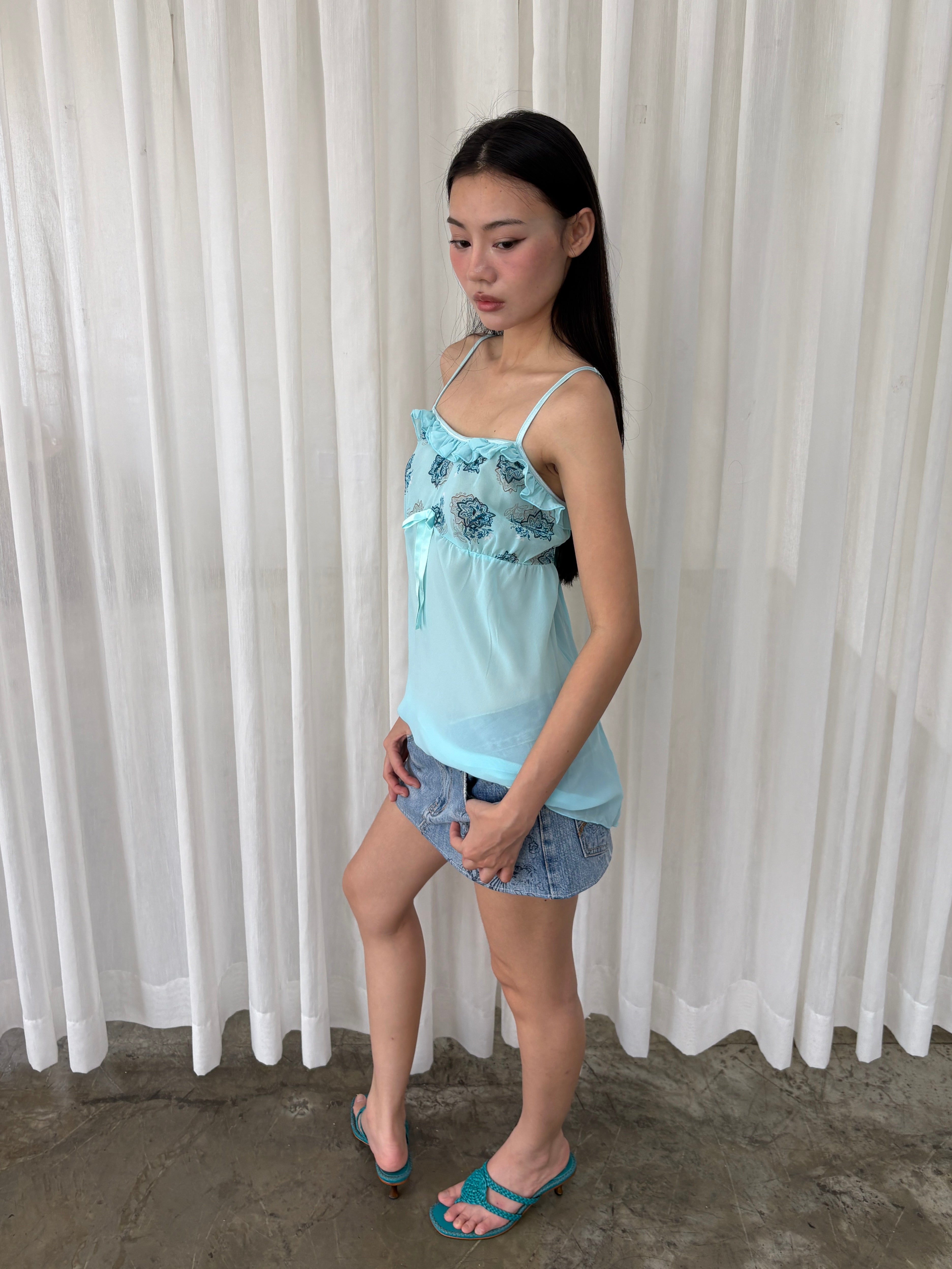 Aqua chiffon camisole