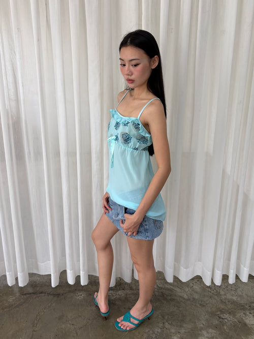 Aqua chiffon camisole
