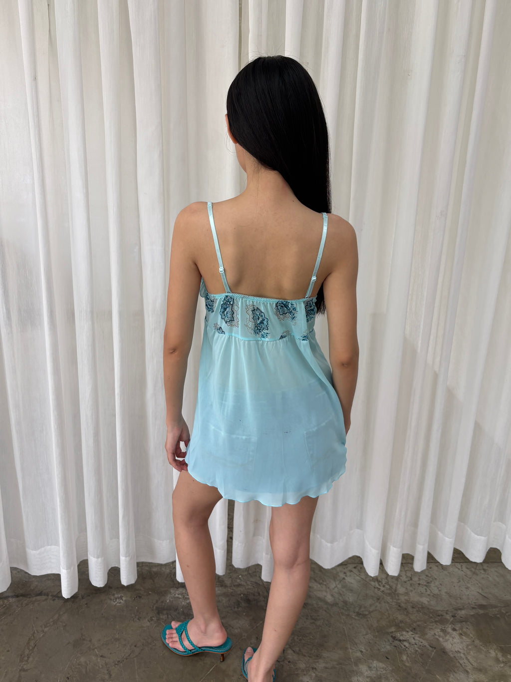 Aqua chiffon camisole