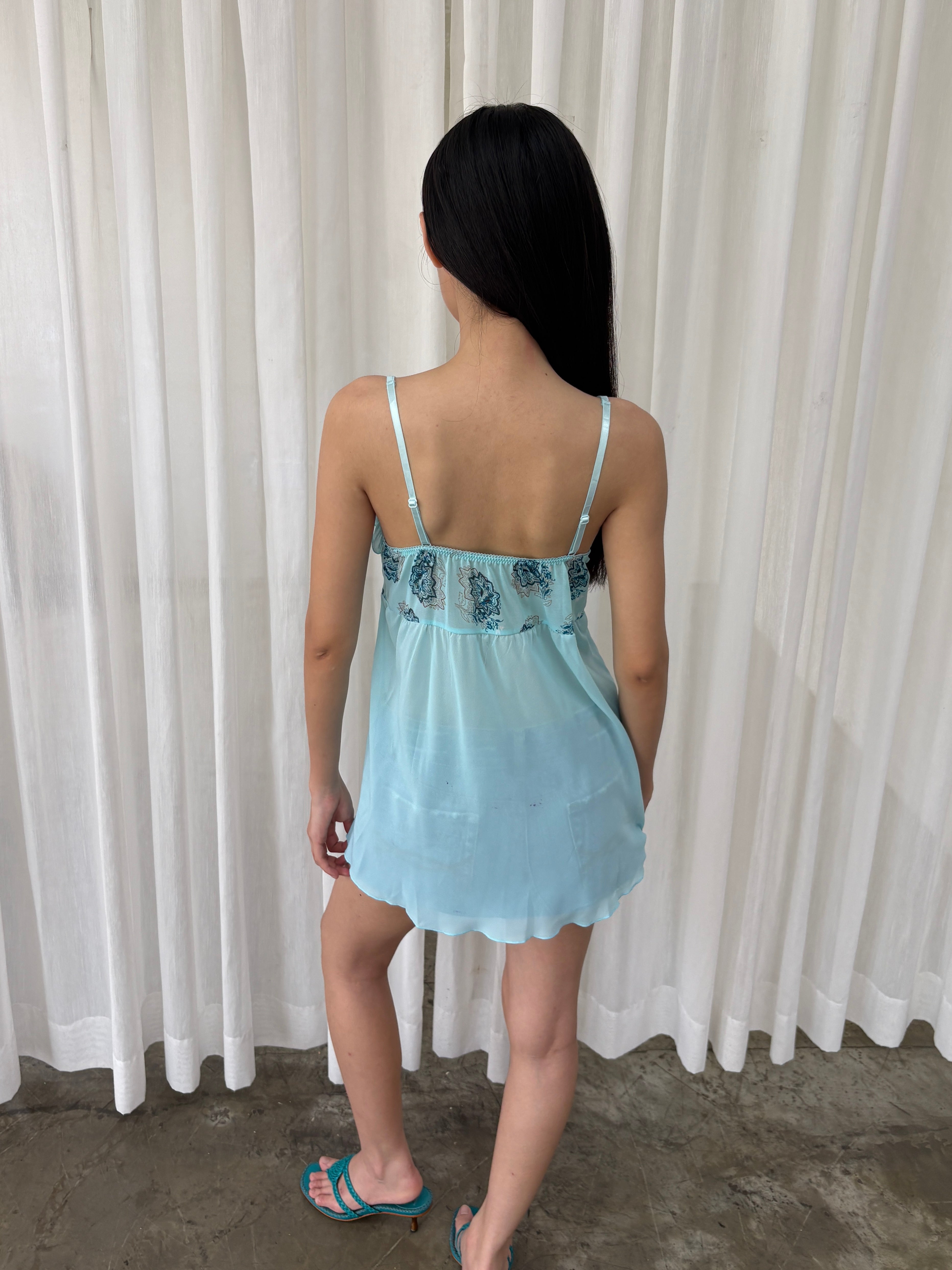 Aqua chiffon camisole