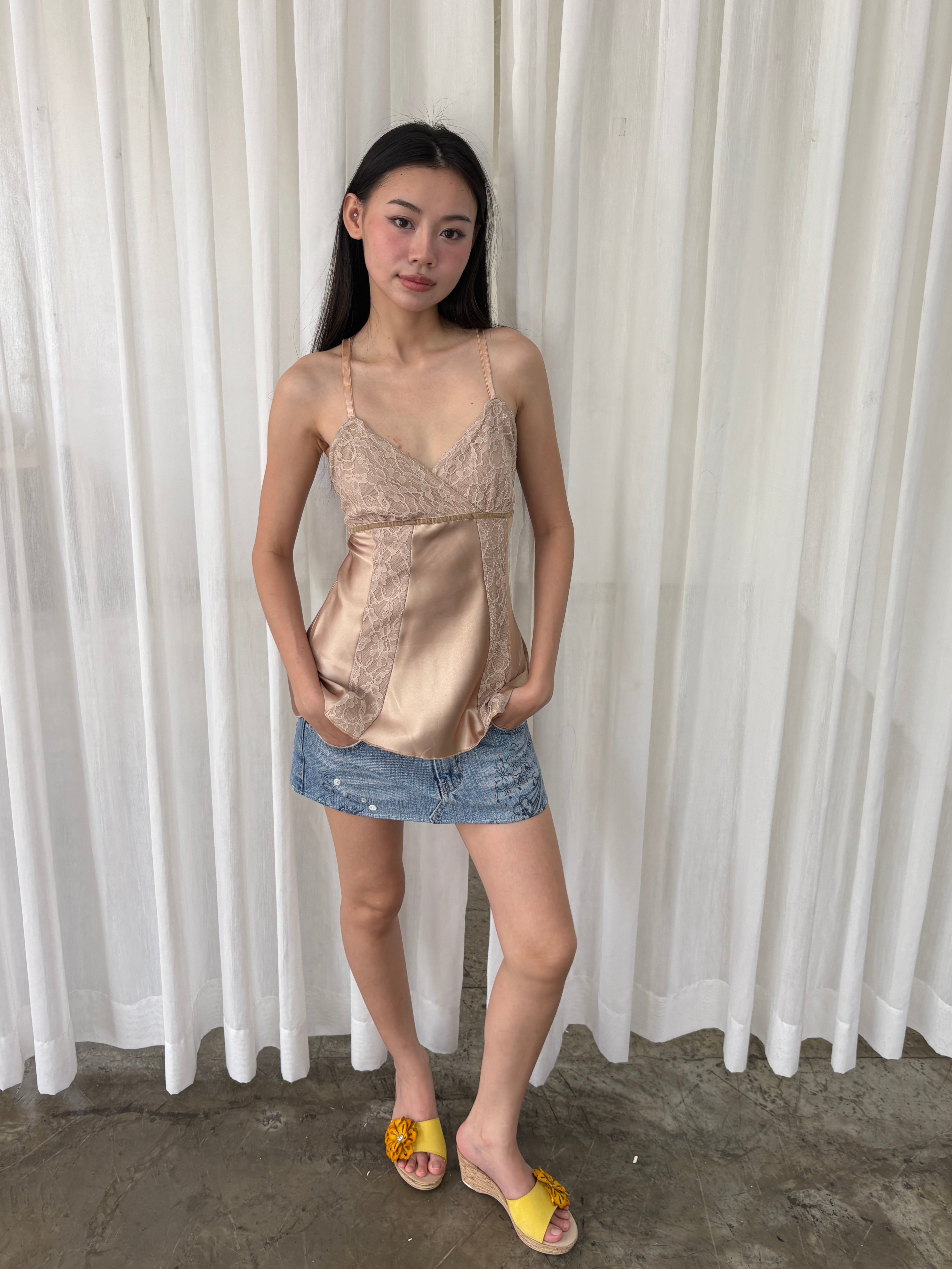Champagne lace camisole