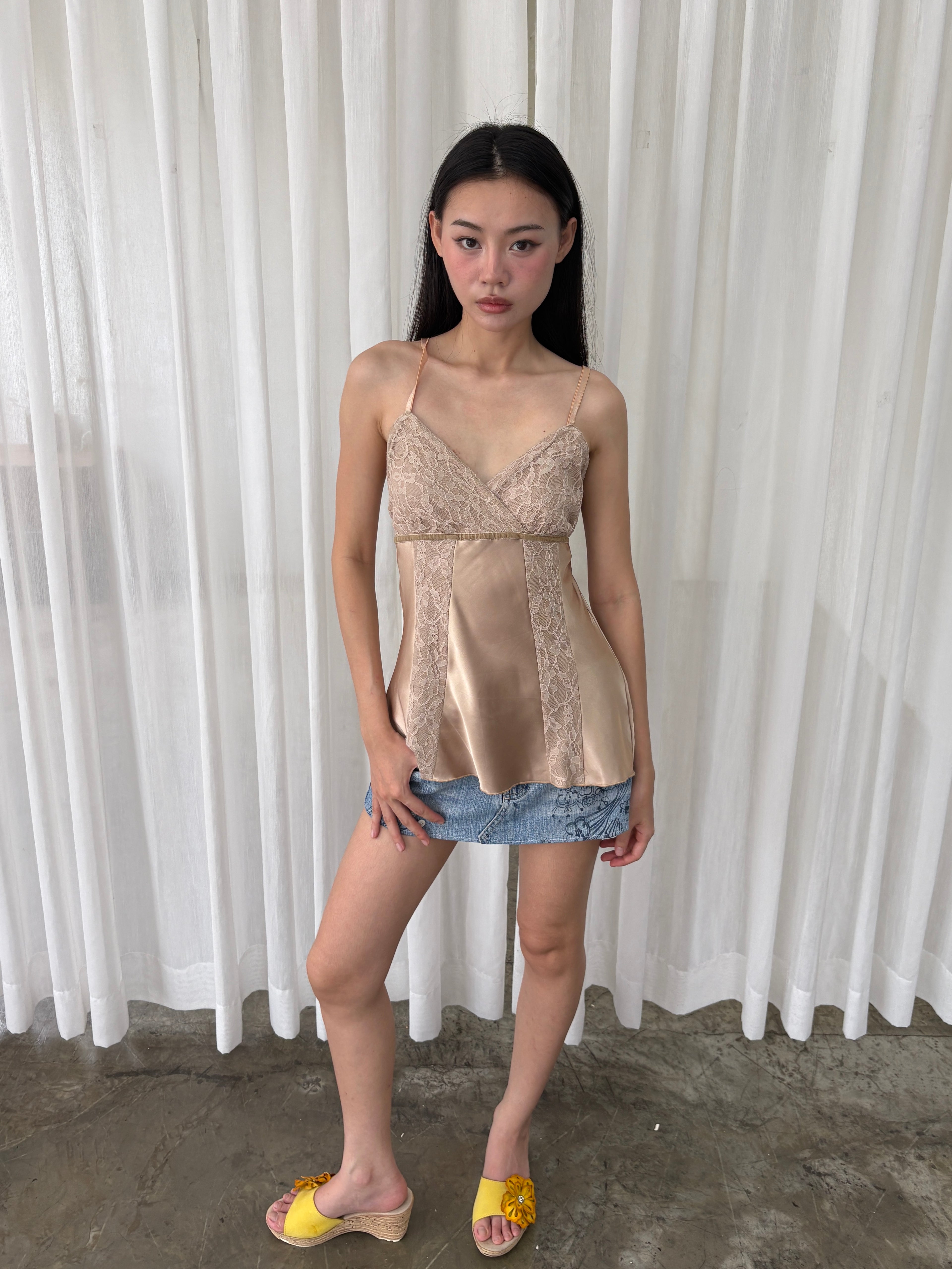 Champagne lace camisole