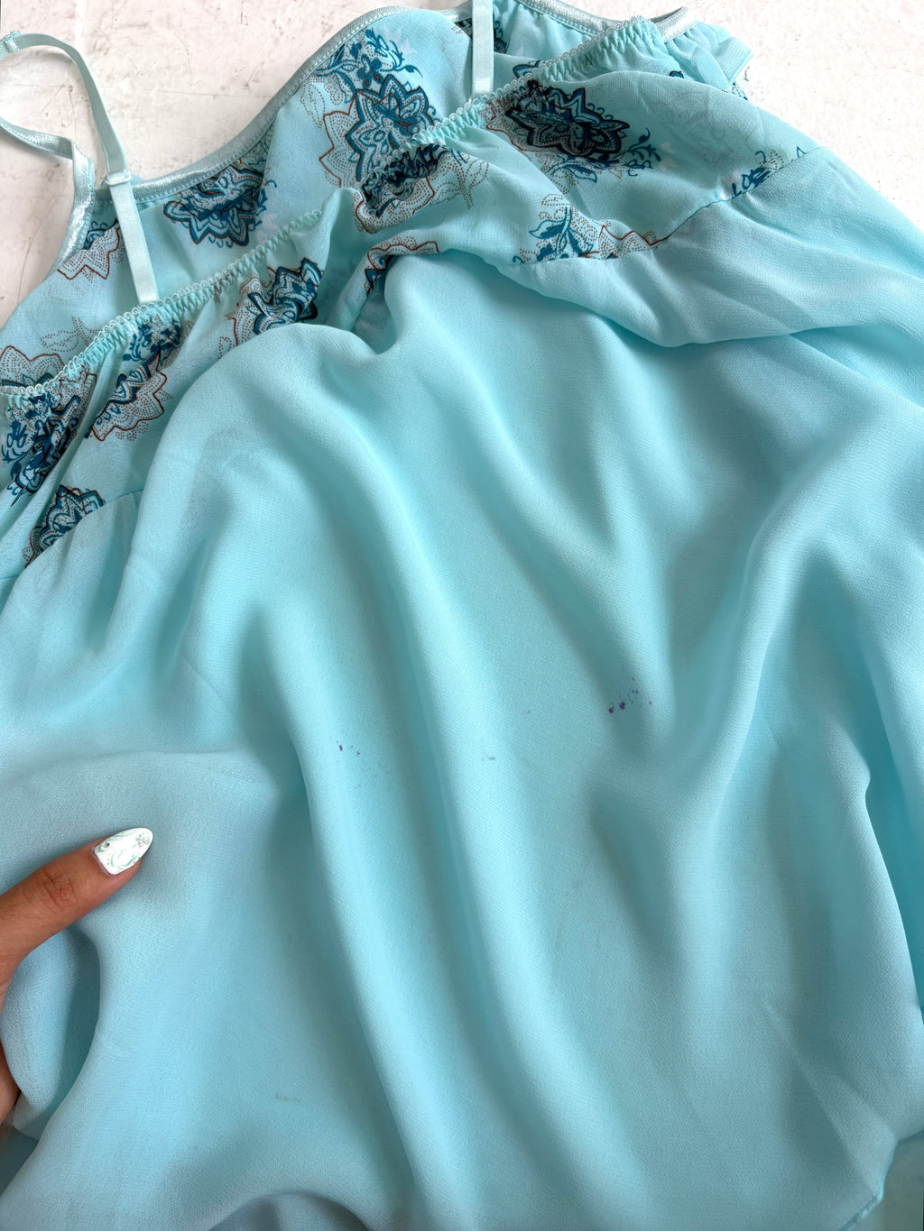 Aqua chiffon camisole