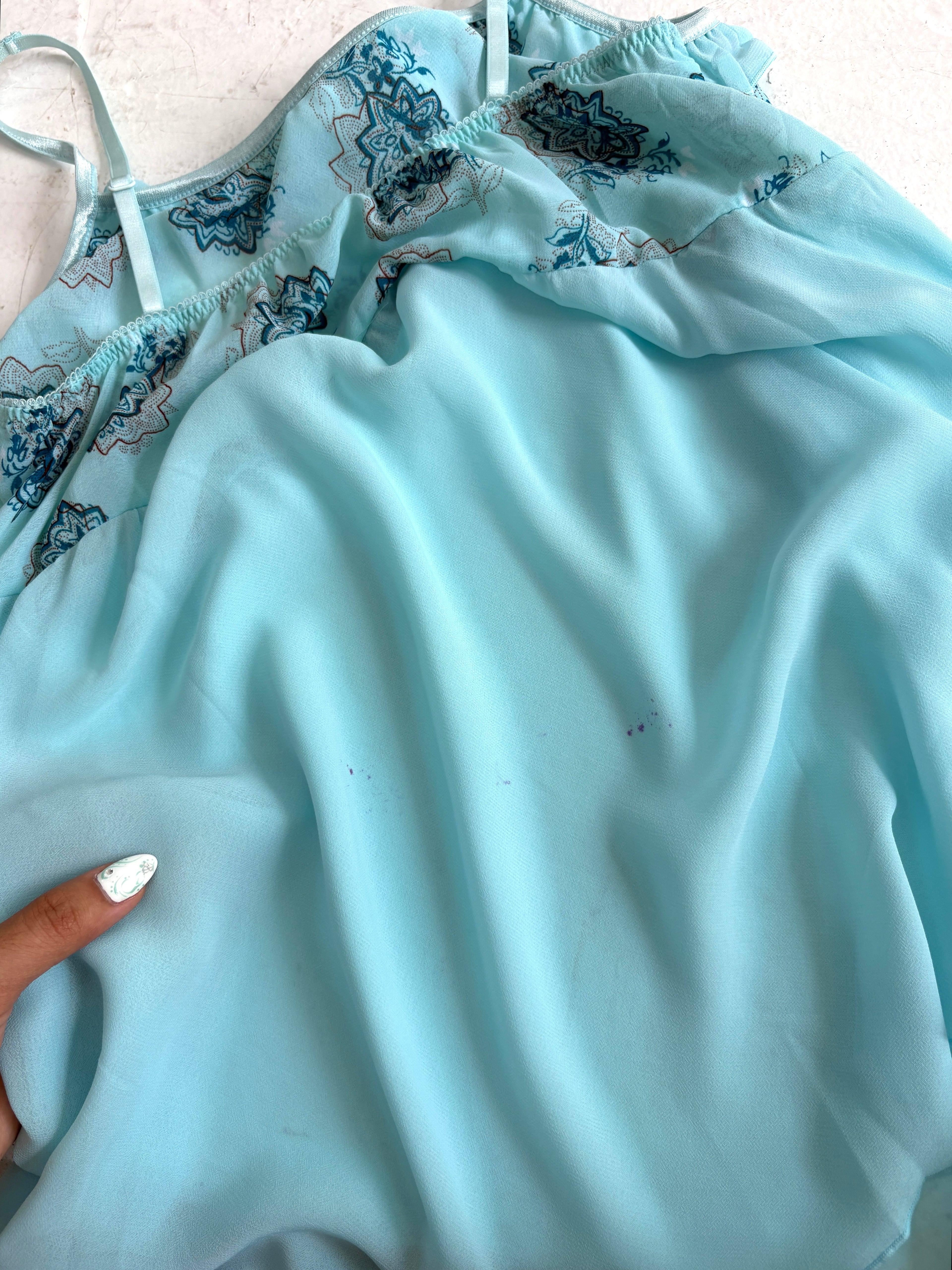 Aqua chiffon camisole