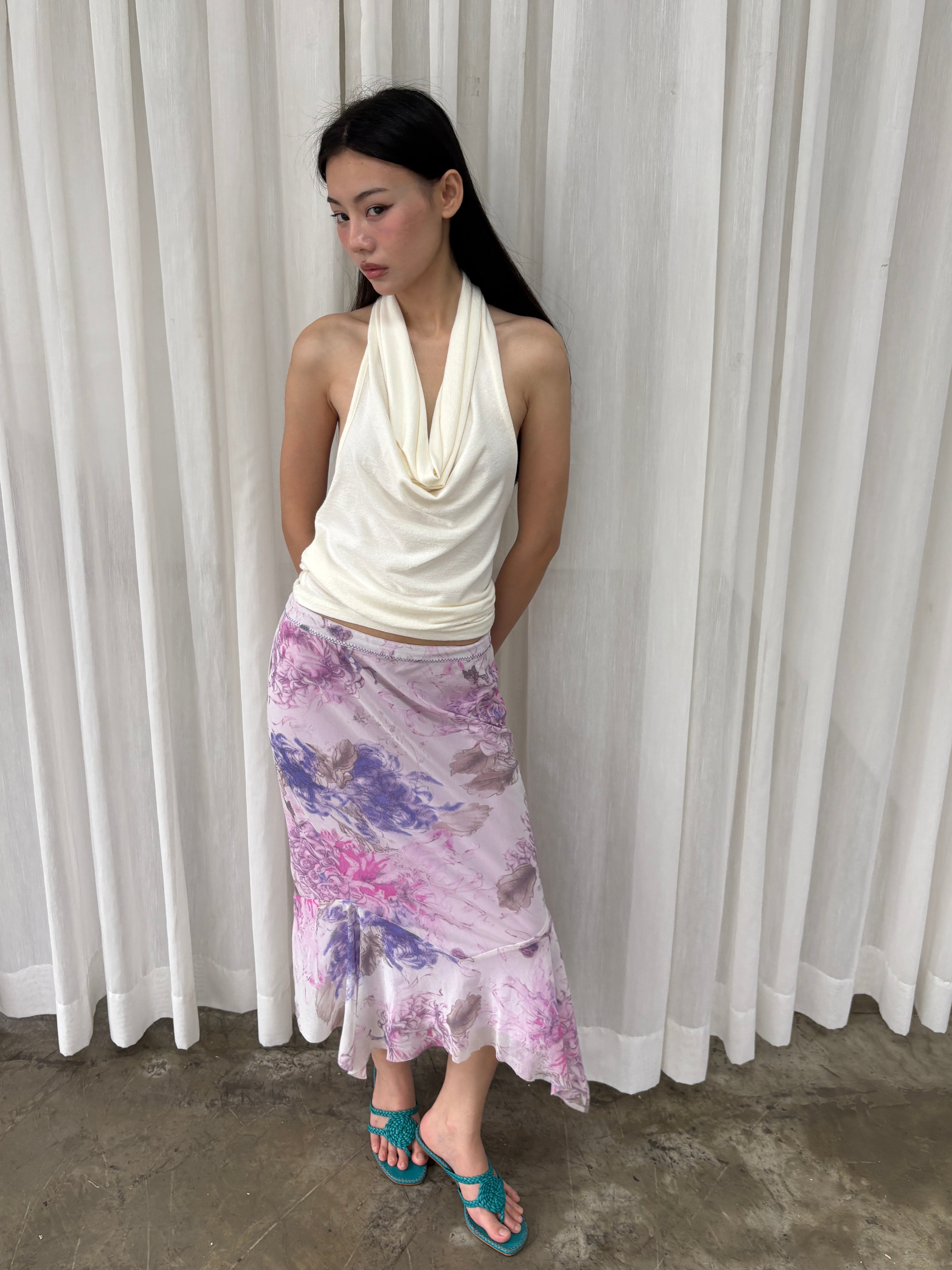 Lilac floral skirt