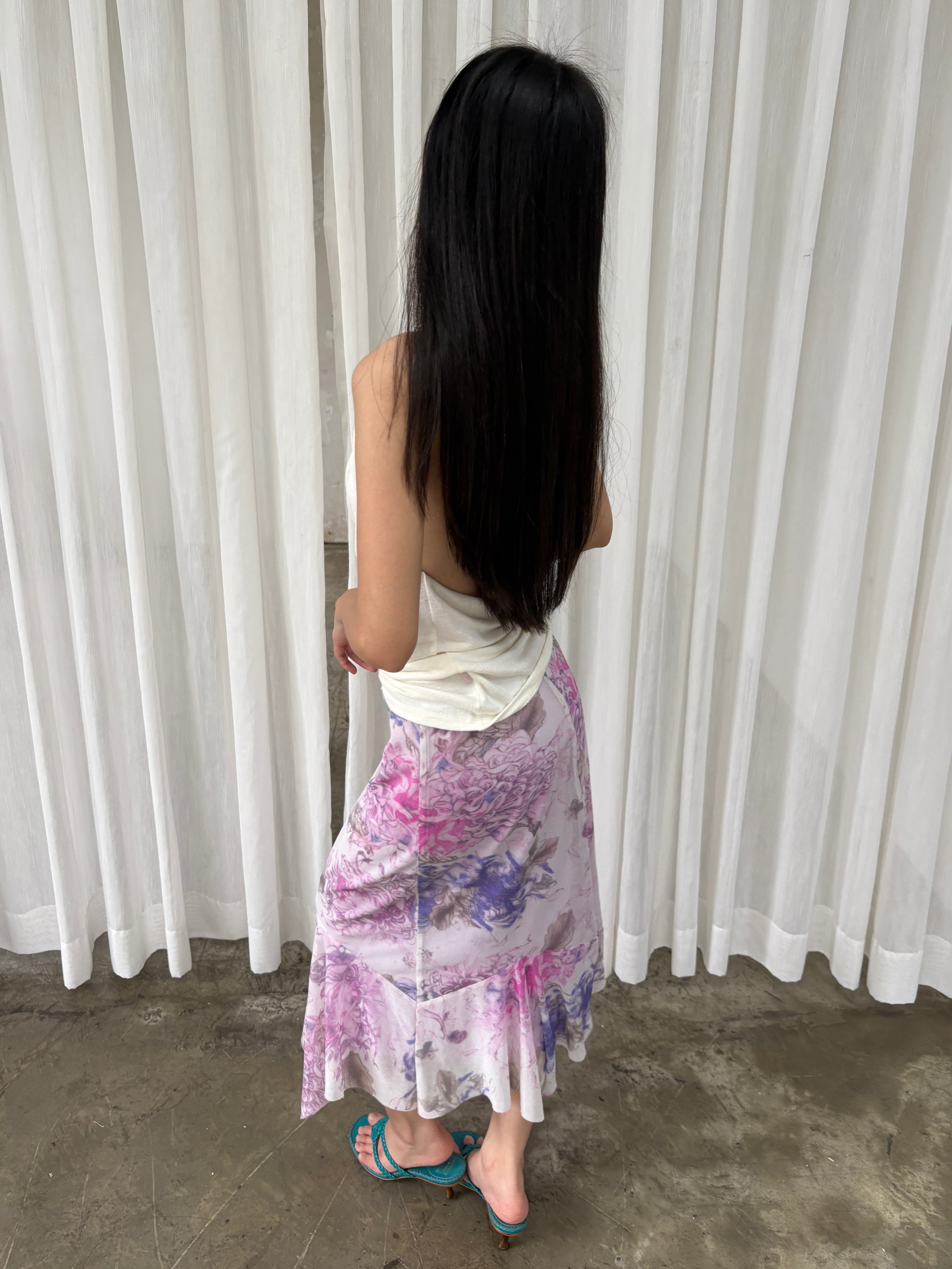 Lilac floral skirt