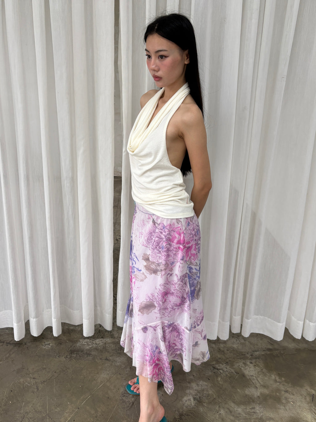 Lilac floral skirt