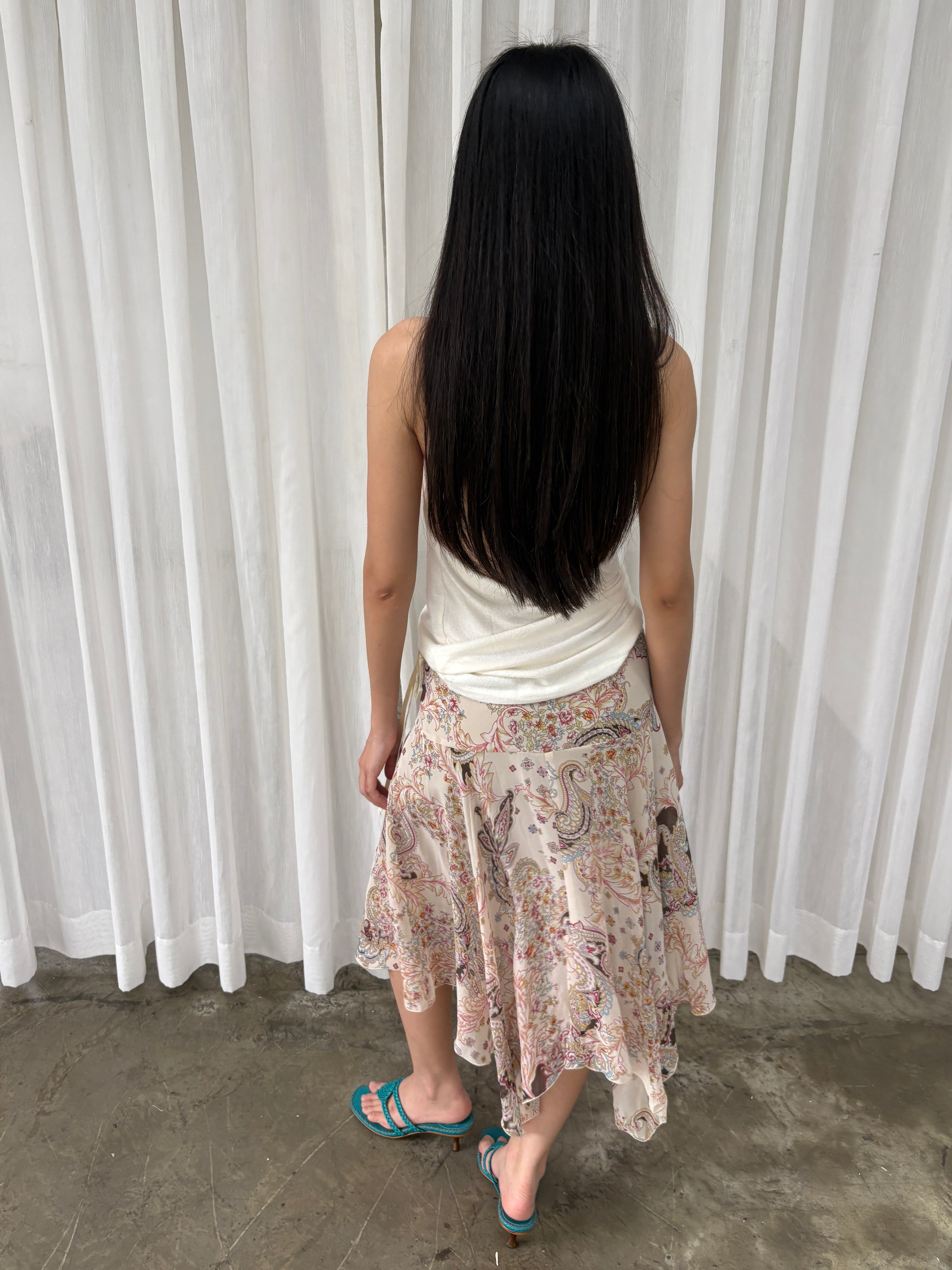 Cream paisley skirt