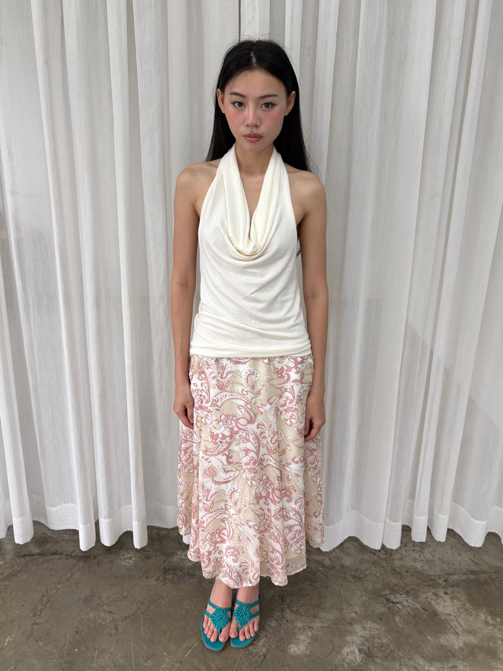 Pink paisley skirt