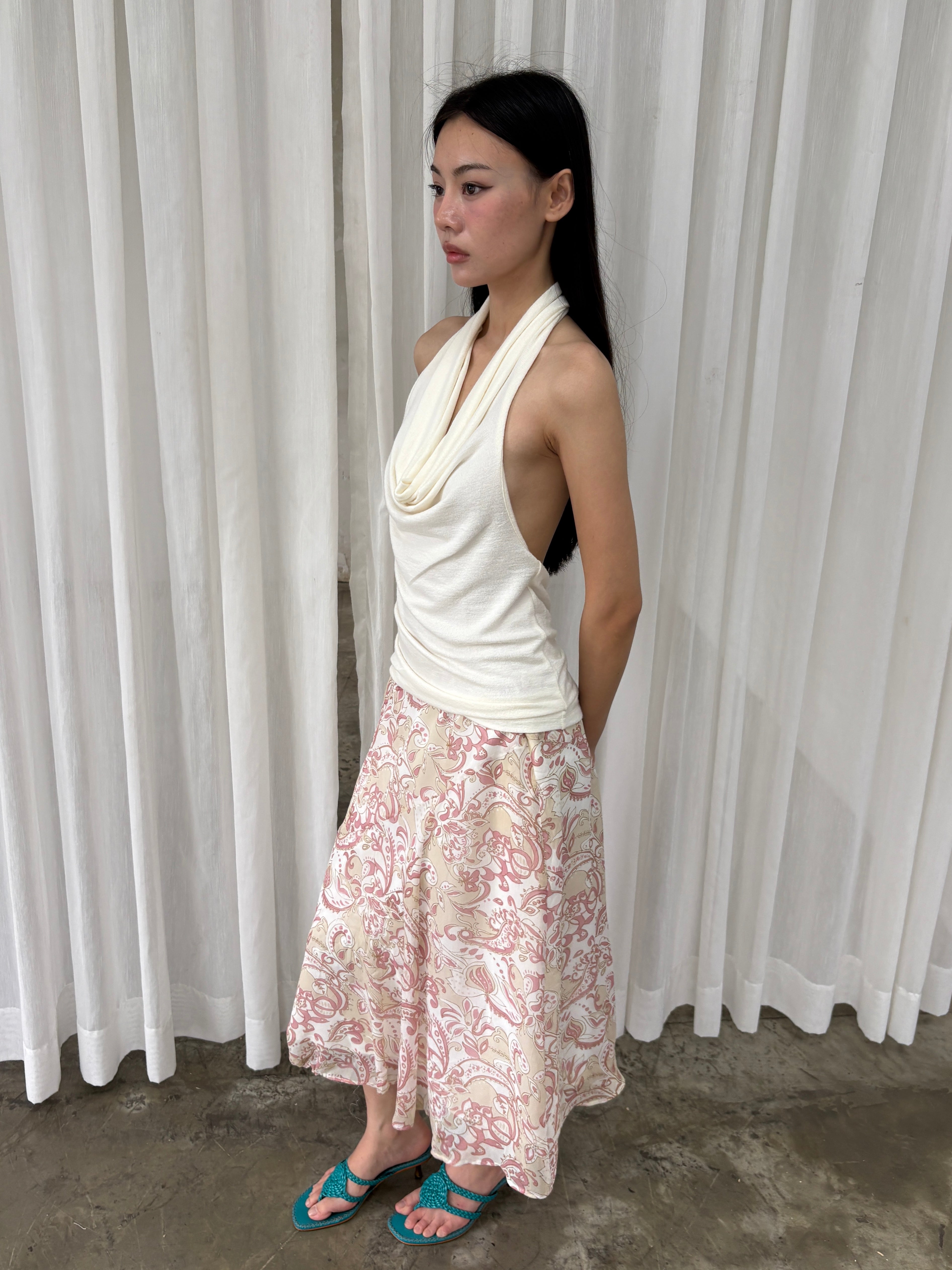 Pink paisley skirt
