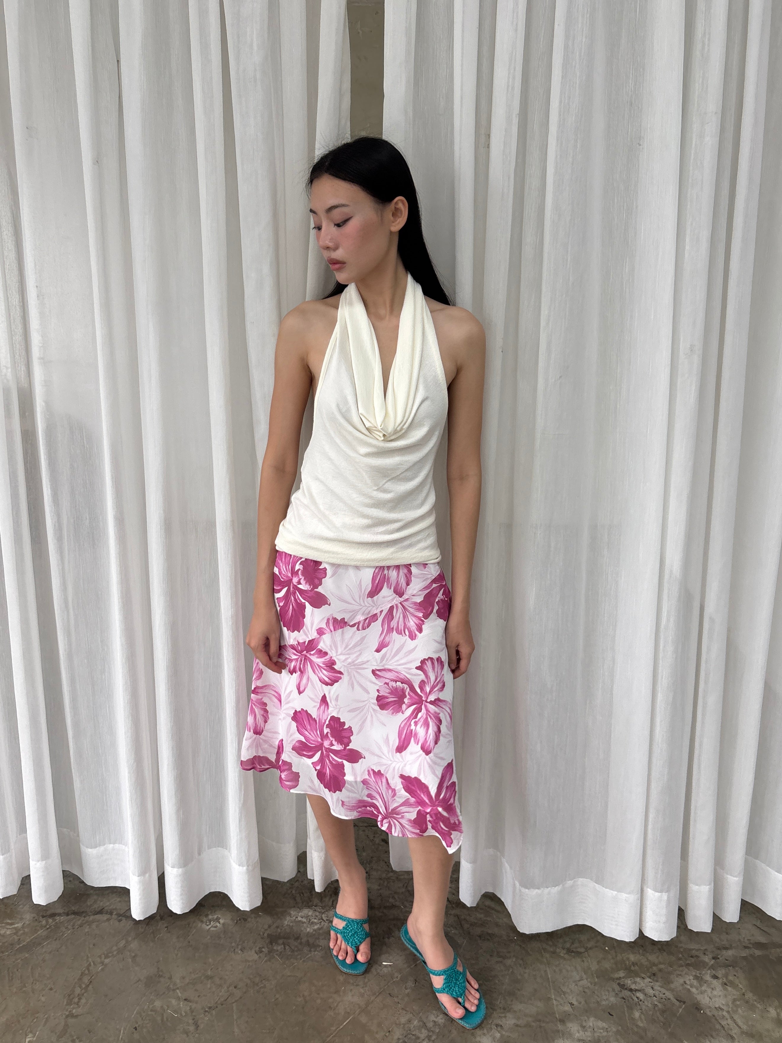 Tropical floral skirt