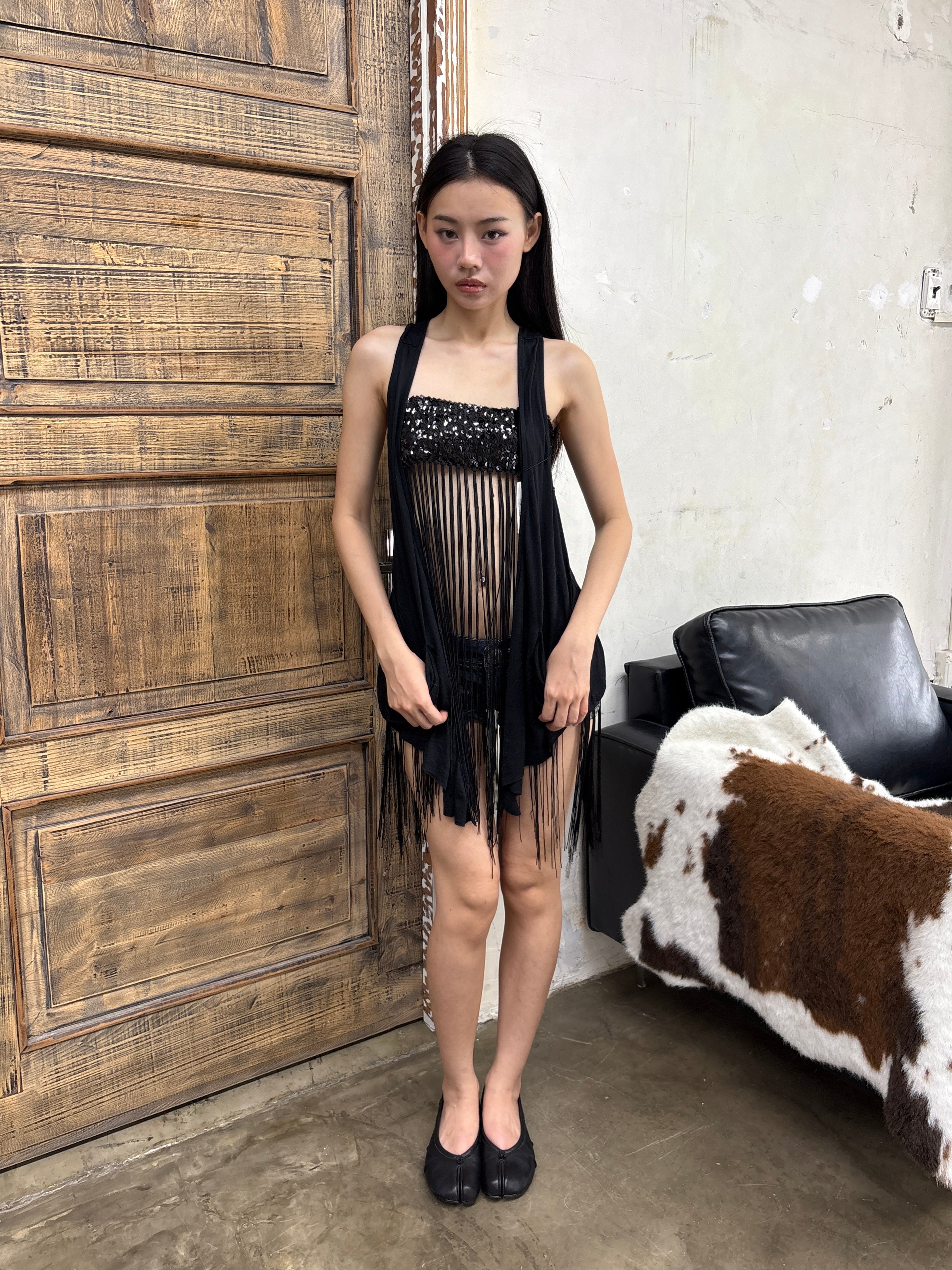 Black layering vest