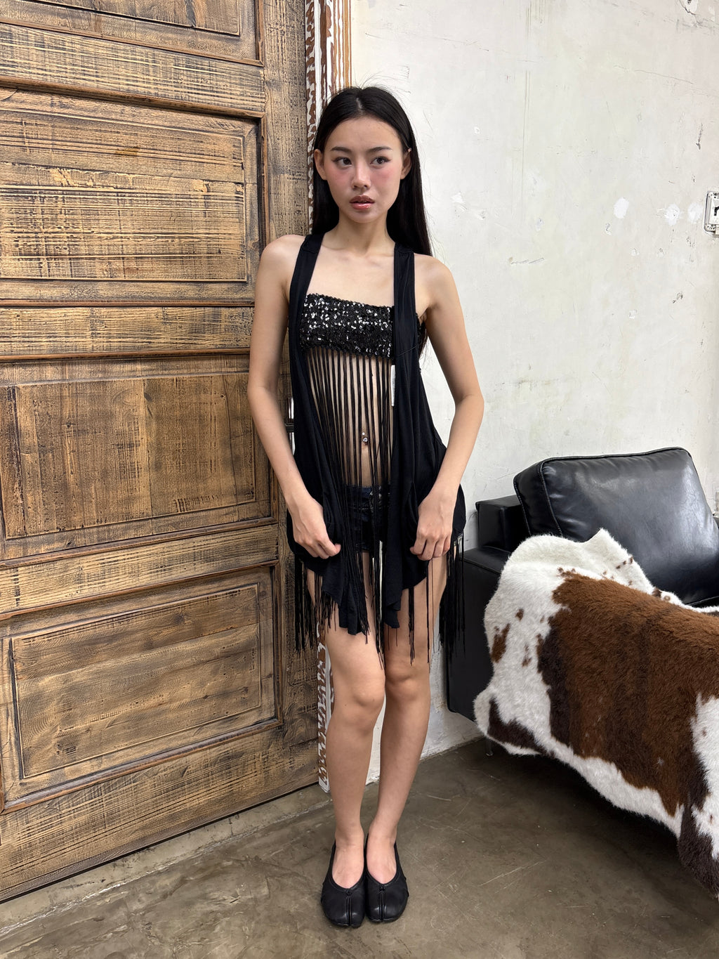 Black layering vest
