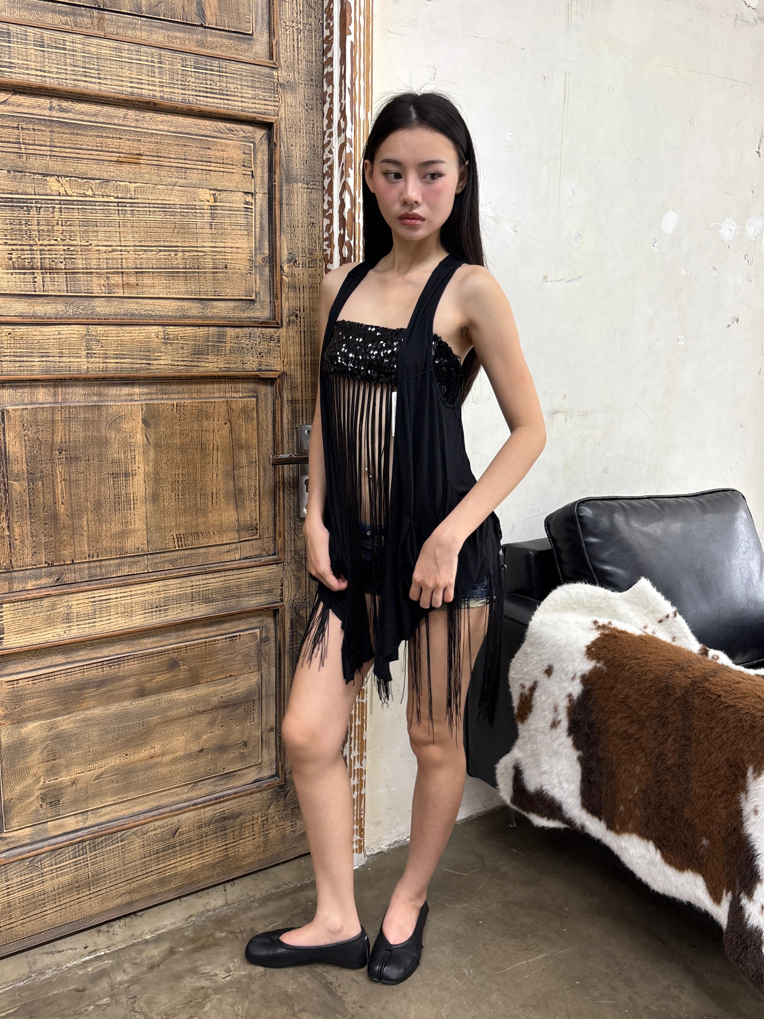 Black layering vest