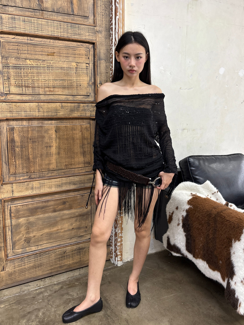 Sequin knit cover up