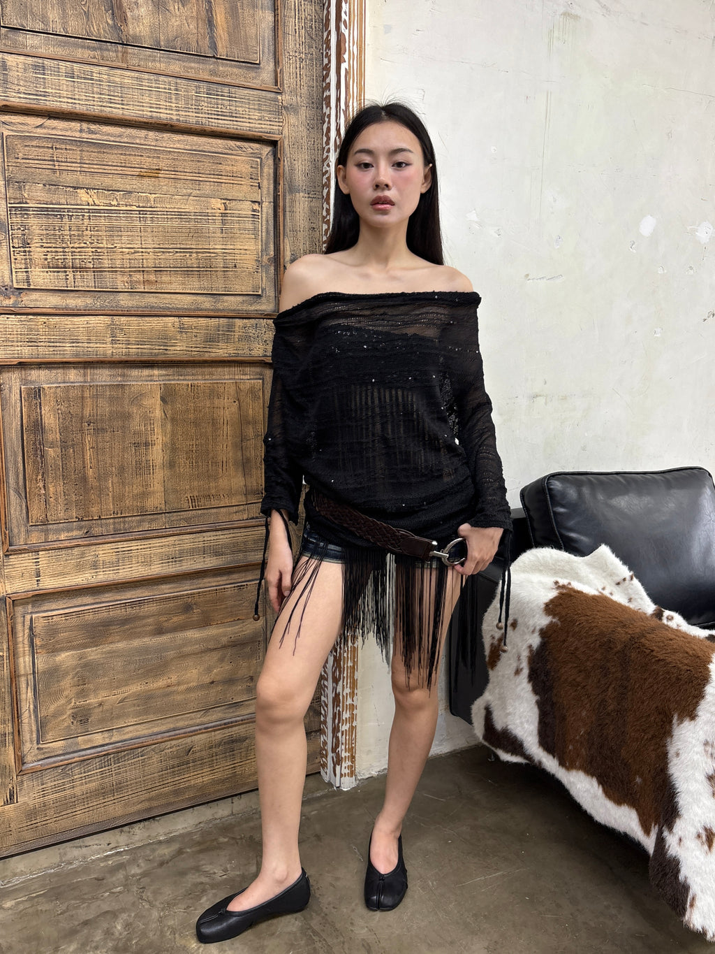 Sequin knit cover up