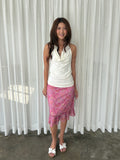 Pink paisley midi skirt
