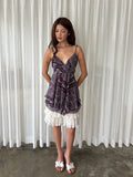 Purple paisley babydoll dress