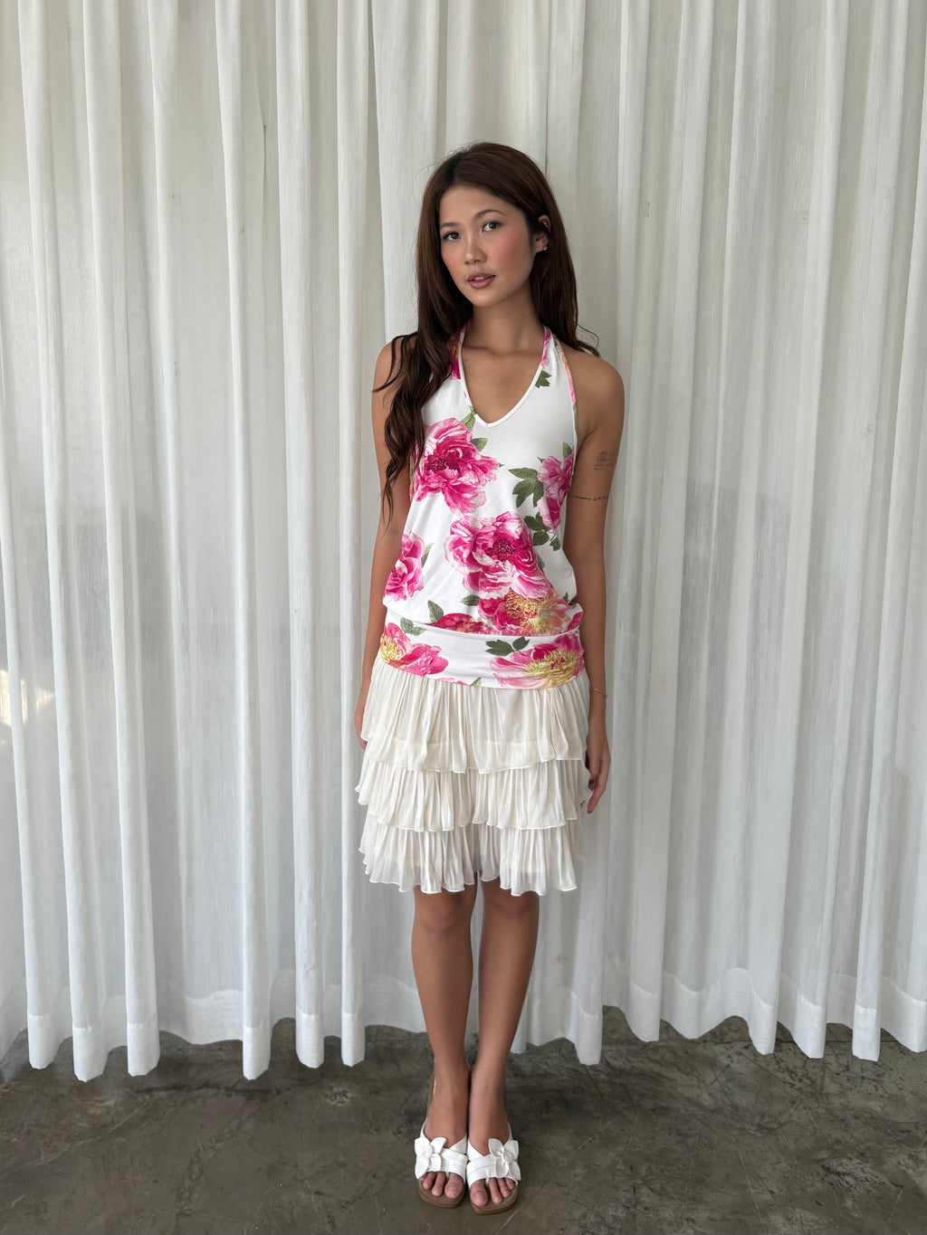 Floral halter top