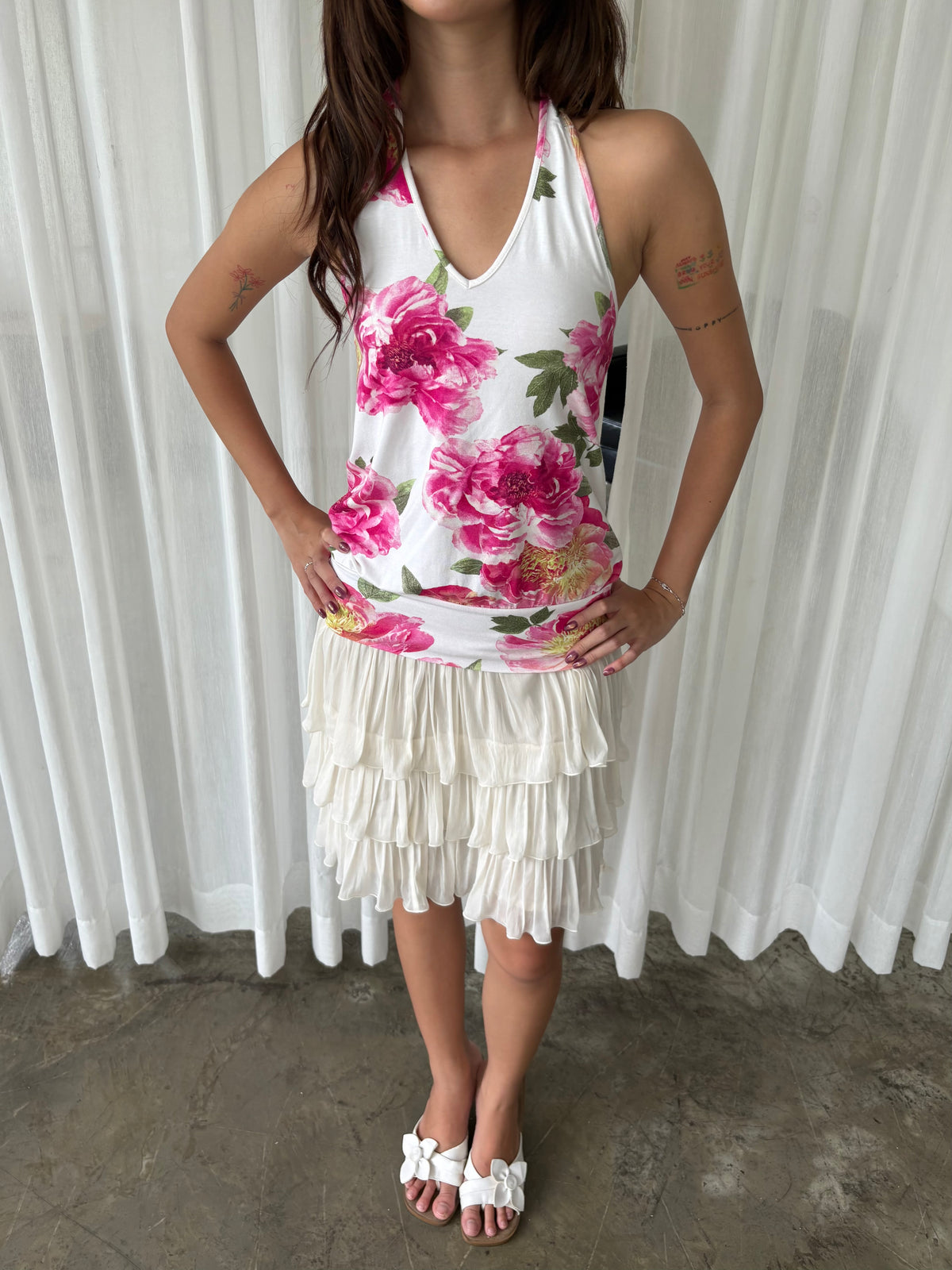 Floral halter top