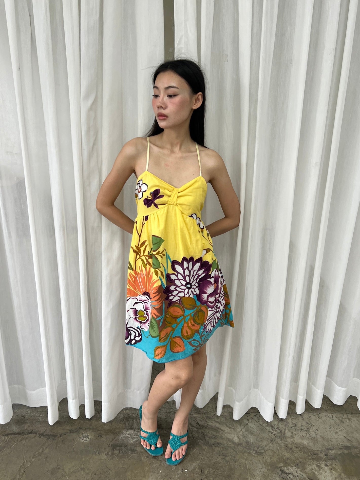Yellow floral sundress