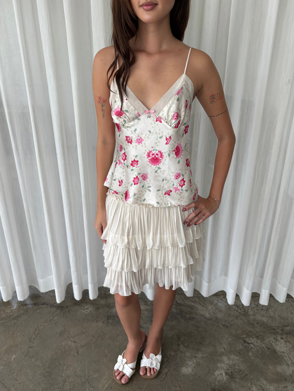 Floral satin camisole